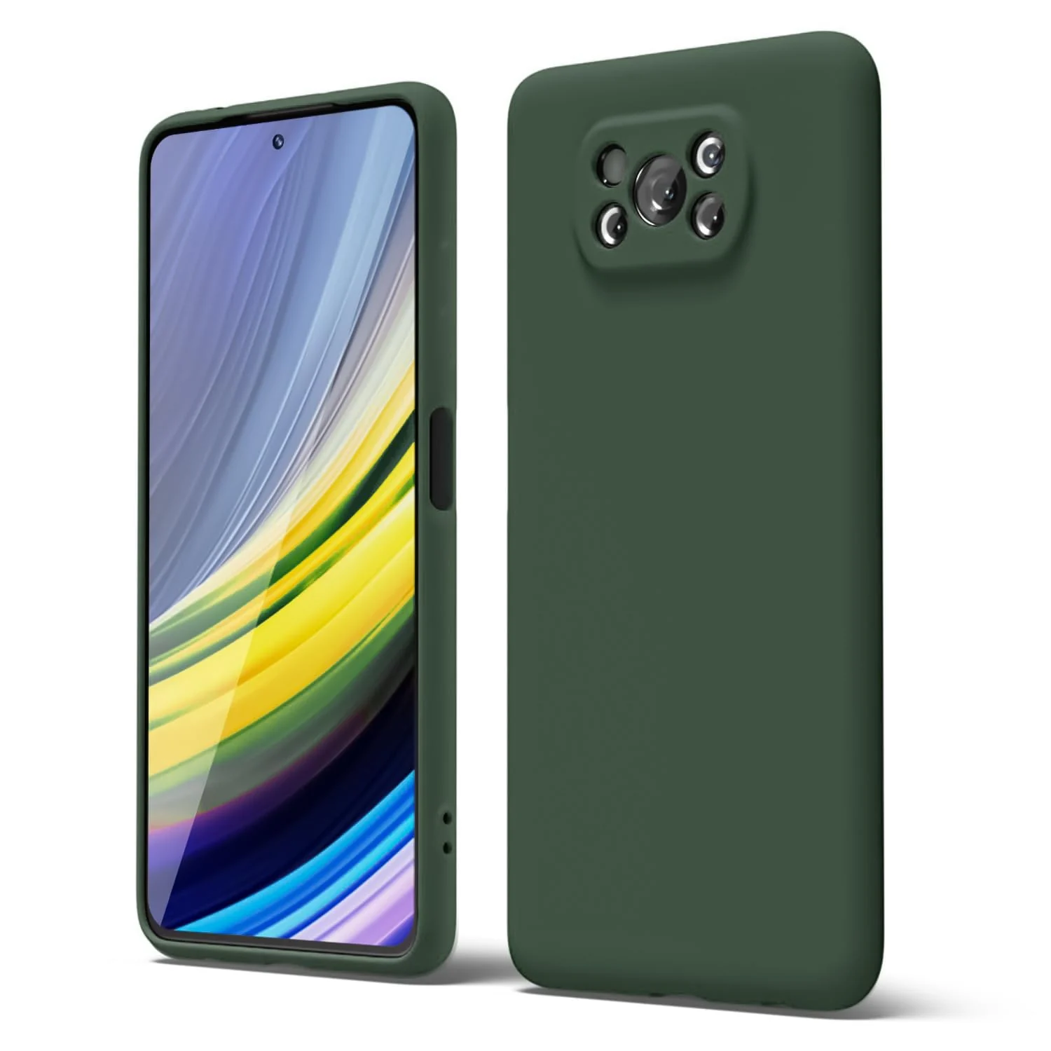 DL3 Mobilak Liquid Silicone Protective Case for Xiaomi Poco X3 Pro / Poco X3 NFC / Poco X3 with Camera Protection and Microfiber Lining - Green