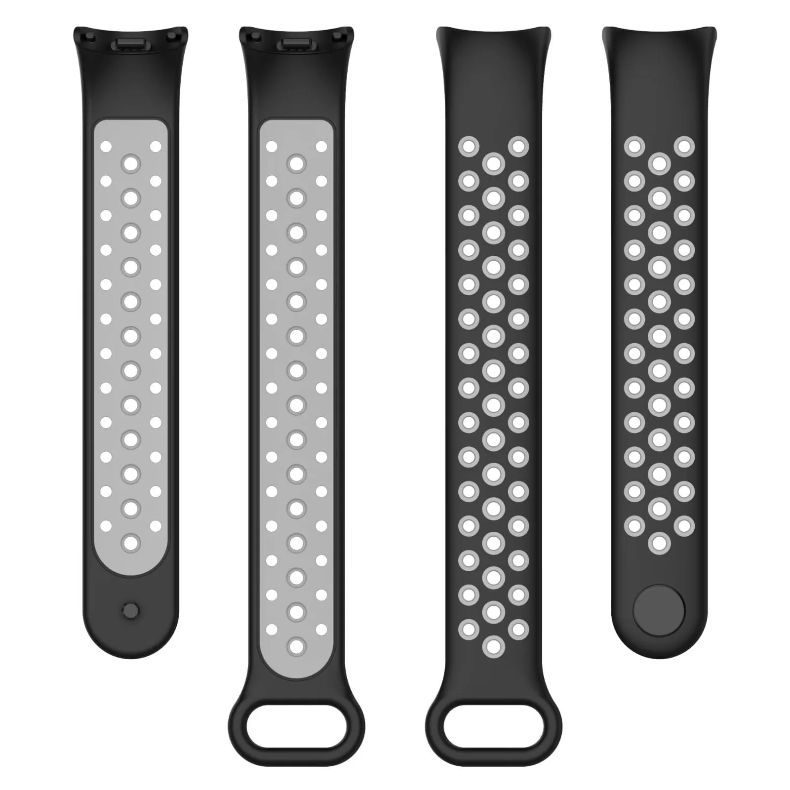 DL3 Mobilak Strap for Xiaomi Mi Band 9 / Mi Band 8, Breathable Sport Silicone Watch Band Strap, Replacement Bracelet Wristband Wrist Strap for Xiaomi Smart Band 9/Xiaomi Smart Band 8 Watch Accessories - Black Gray