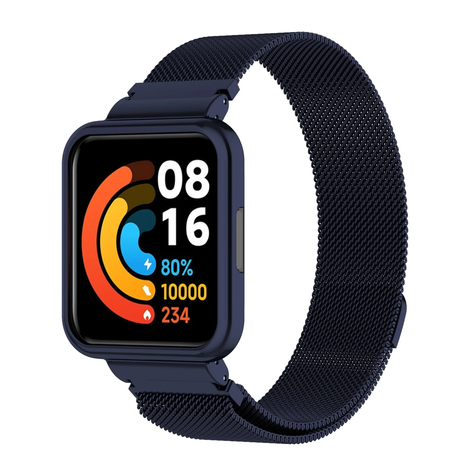 DL3 Mobilak Strap For Xiaomi Redmi Watch 2 Lite/Poco Watch/Redmi Watch 2 / Horloge 2, Magnetic Metal Stainless Steel Adjustable Wristbands Breathable Watch Band With Frame Metal - Blue