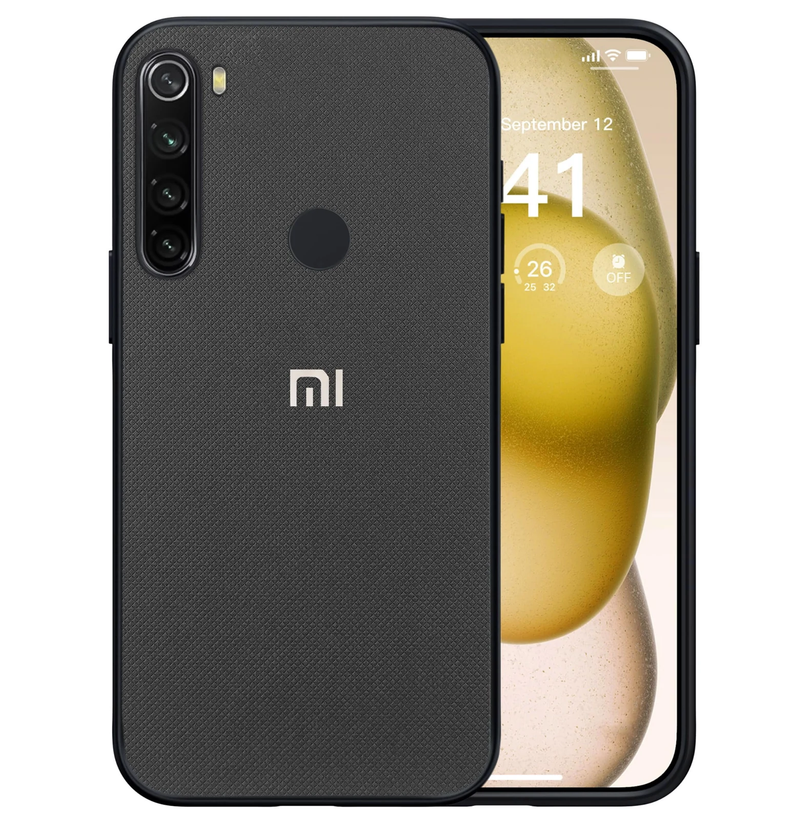 Dl3 Mobilak Compatible with Xiaomi Redmi Note 8 (2019/2021) Case Dual Layer Heavy Duty Cell Phone Protective Cover Shockproof Rugged with Non-Slip Textured - Black
