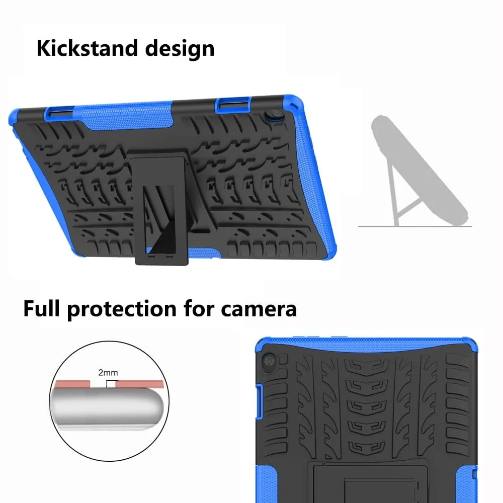DL3 Mobilak Case For Lenovo Tab M10 HD TB-X505 / TB-X605 10.1-inch tablet, Hybrid Rugged Armor Heavy Duty 2 in 1 TPU + PC Combo Dual Layer Shockproof Case with Kickstand - Blue