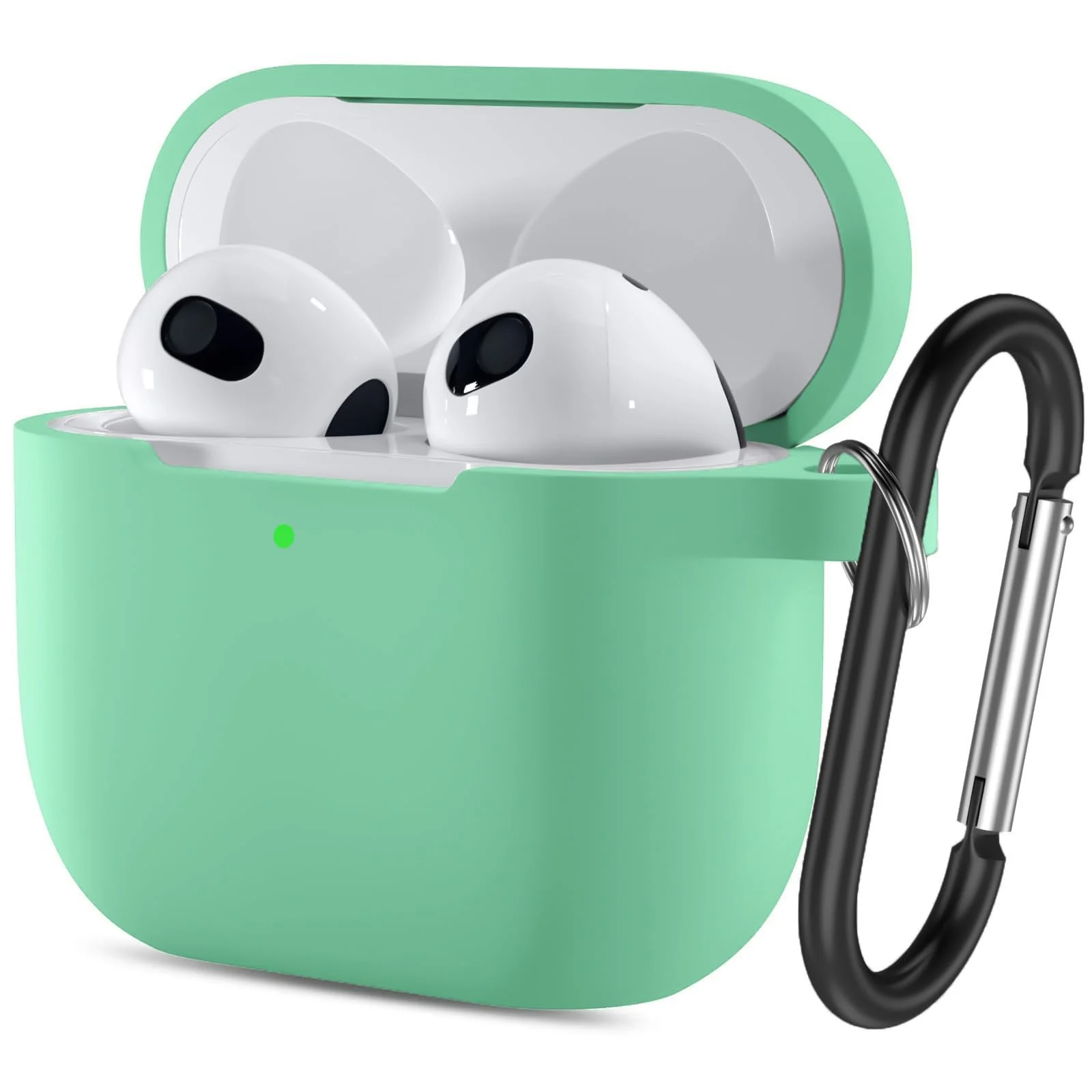 DL3 Mobilak AirPods 3 Case Cover, Silicone Protective Accessories Skin with Keychain Compatible with Apple AirPod 3rd Generation 2021 for Women Girl, Front LED Visible