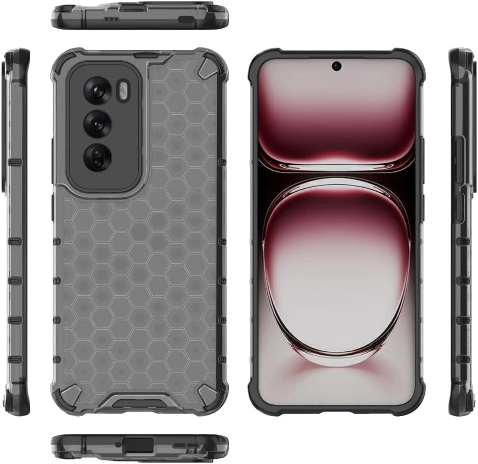 DL3 Mobilak Clear PC and TPU Protective Case for OPPO Reno 12 Pro 5G with Shockproof Design - Black
