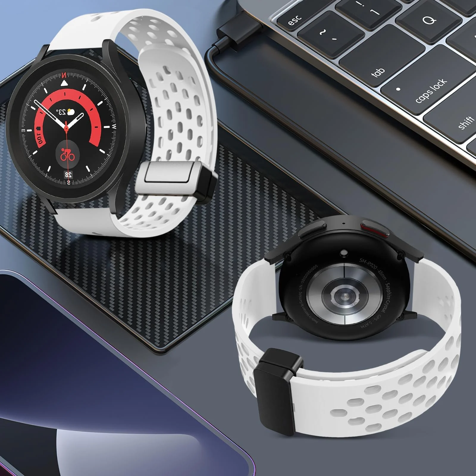DL3 Mobilak 22MM Silicone Band Magnetic Clasp Strap For Xiaomi Redmi Watch 5 Active/5 Lite/Compatible with Samsung Galaxy Watch 46mm/Watch 3 45mm/Gear S3/Huawei watch (GT6 GT5 GT4 GT3 GT2 (A. ) - A.White