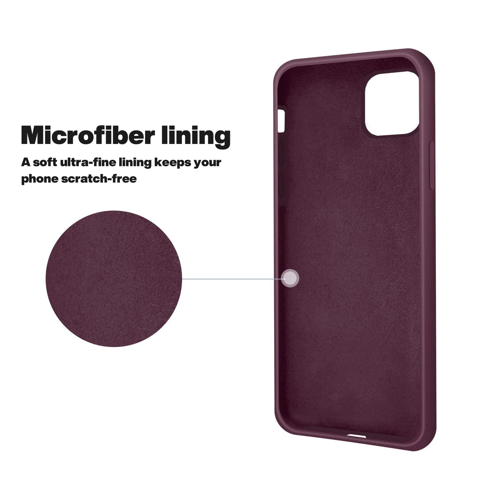 DL3 Mobilak Liquid Silicone Case for iPhone 11 (6.1 Inch), Shock-absorbing protection, Scratch-resistant surface, Soft microfiber lining - Wine Red