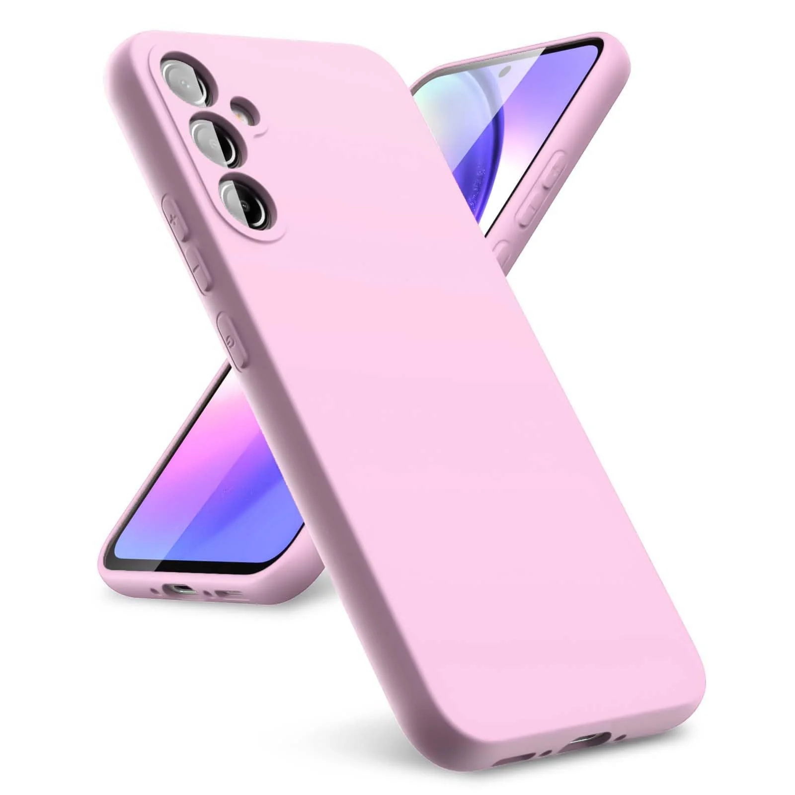 DL3 Mobilak Liquid Silicone Case for Samsung Galaxy S23 FE, Shock-absorbing protection, Scratch-resistant surface, Soft microfiber lining - Pink Sand