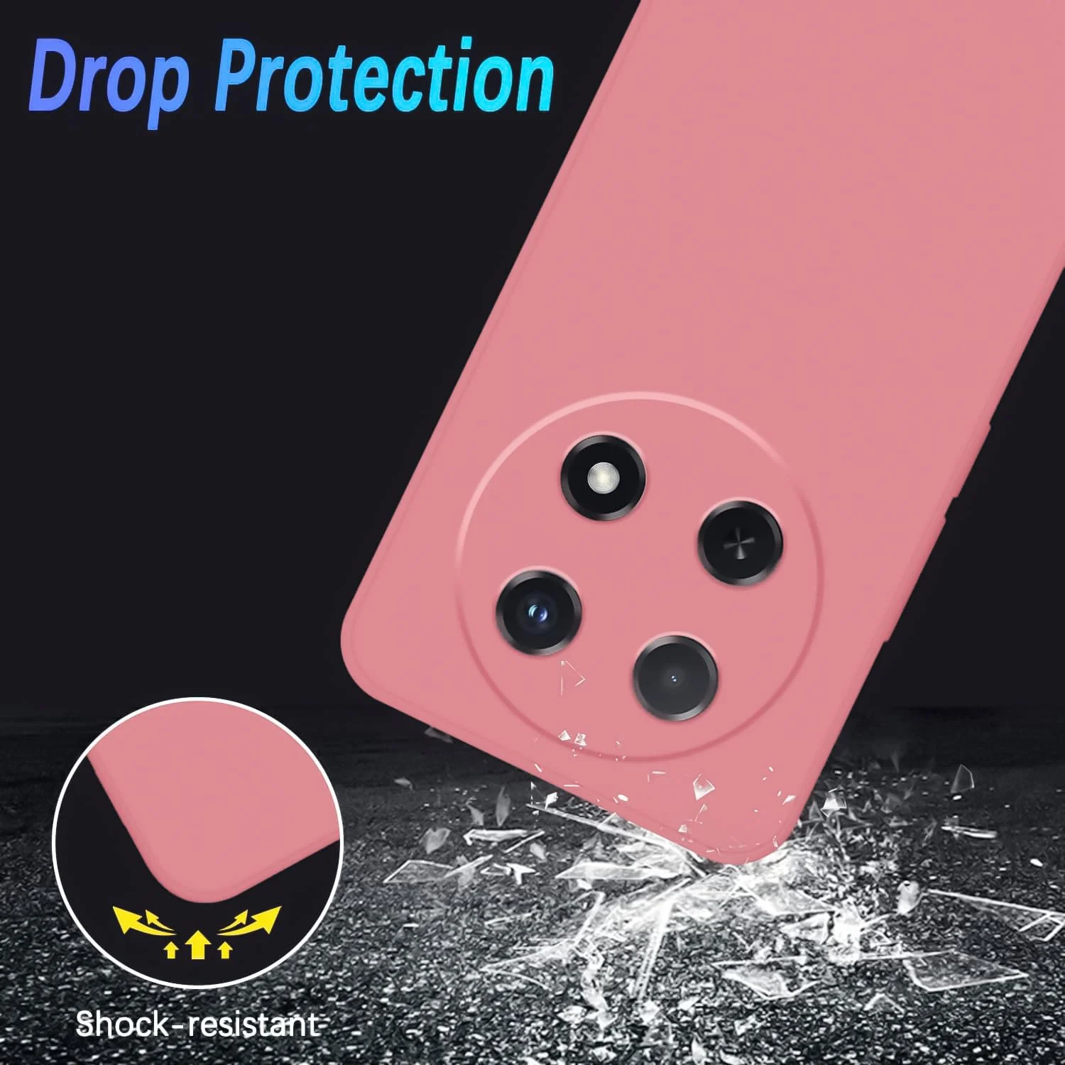 DL3 Mobilak Liquid Silicone Case for Huawei nova 12i, Shock-absorbing protection, Scratch-resistant surface, Soft microfiber lining - Pink