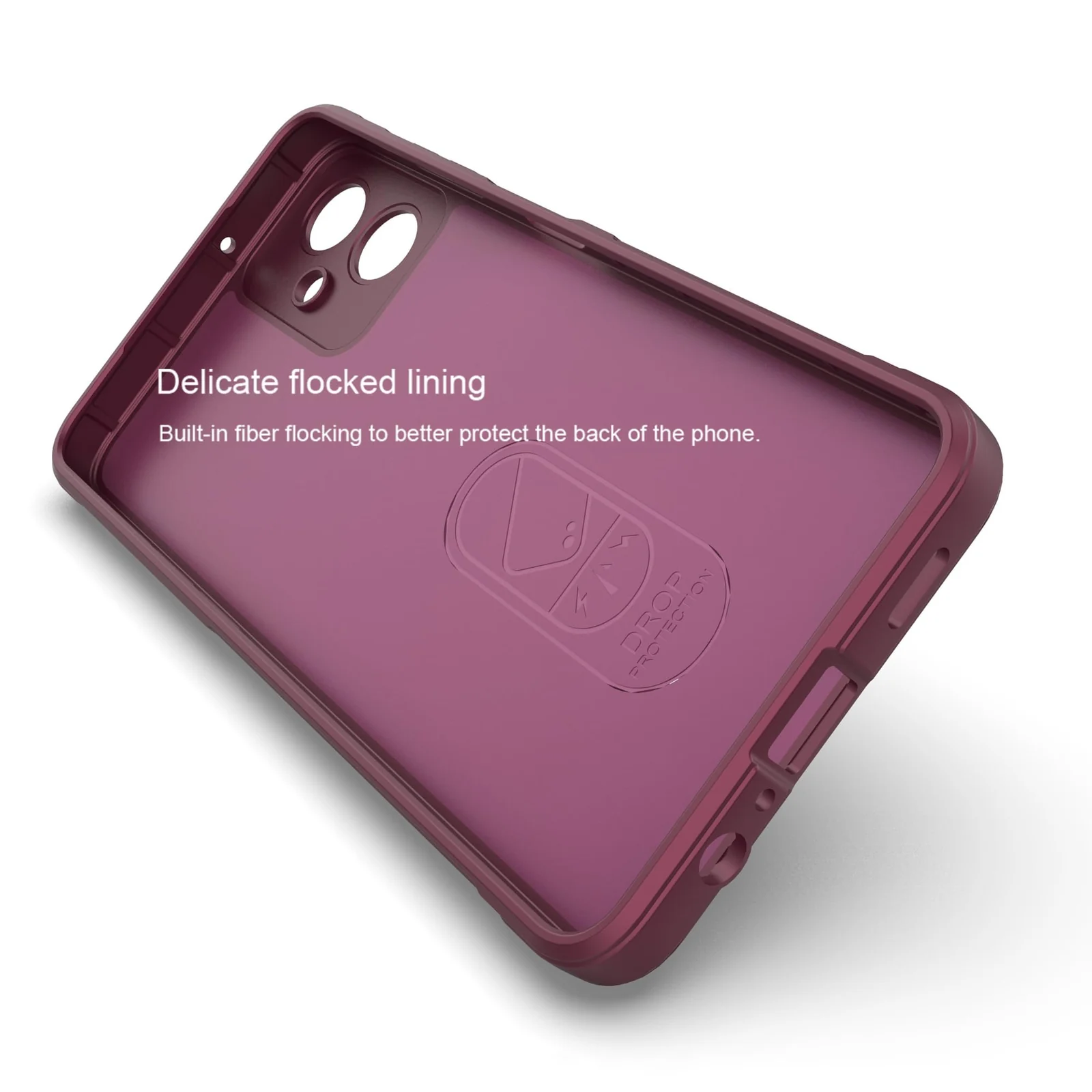 DL3 Mobilak Flexible Silicone and TPU Protective Case with Camera Protection for Samsung Galaxy A06 - Wine Red