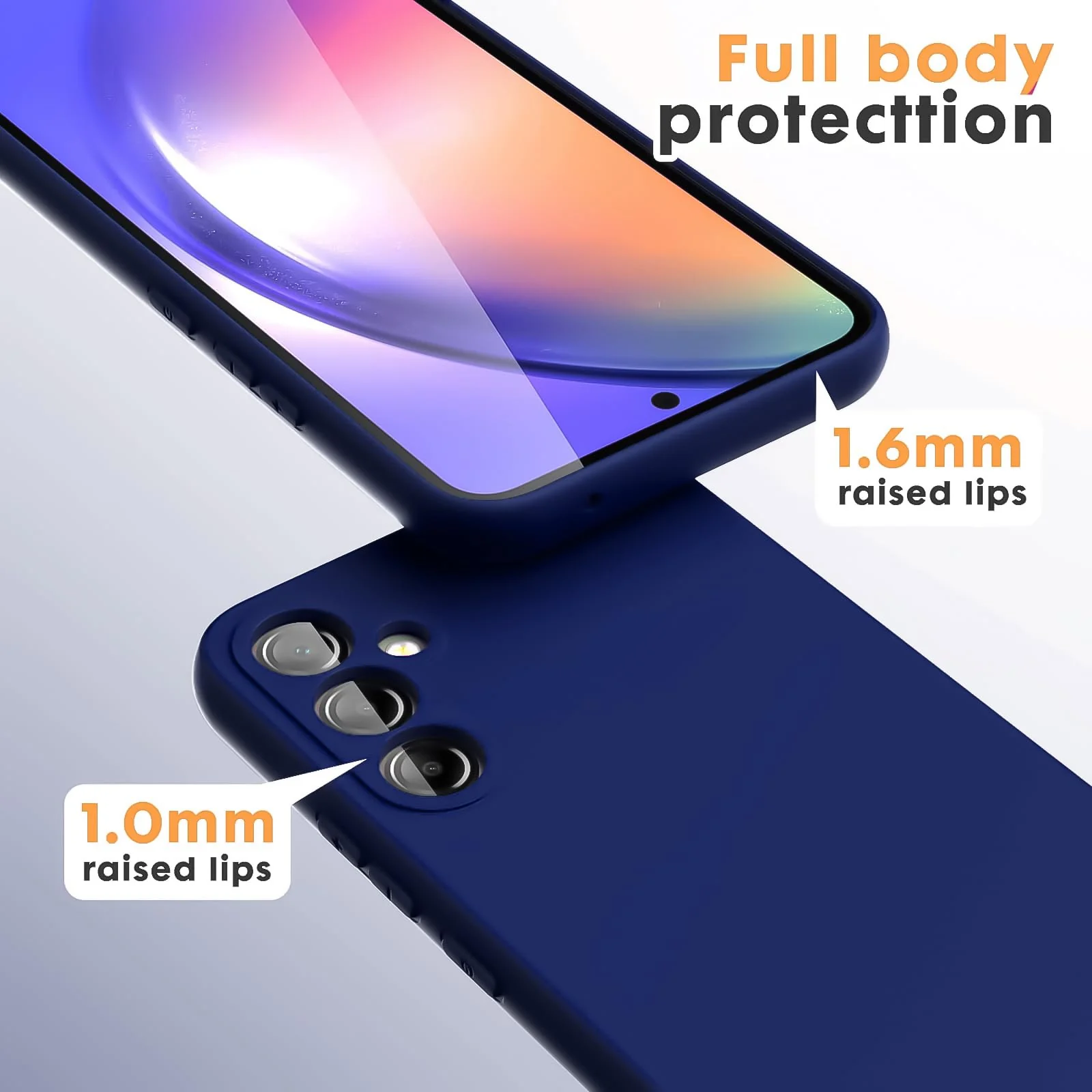 DL3 Mobilak Silicone Protective Case for Samsung Galaxy A54 5G, Shock-absorbing protection, Scratch-resistant surface, Soft microfiber lining - Blue 1