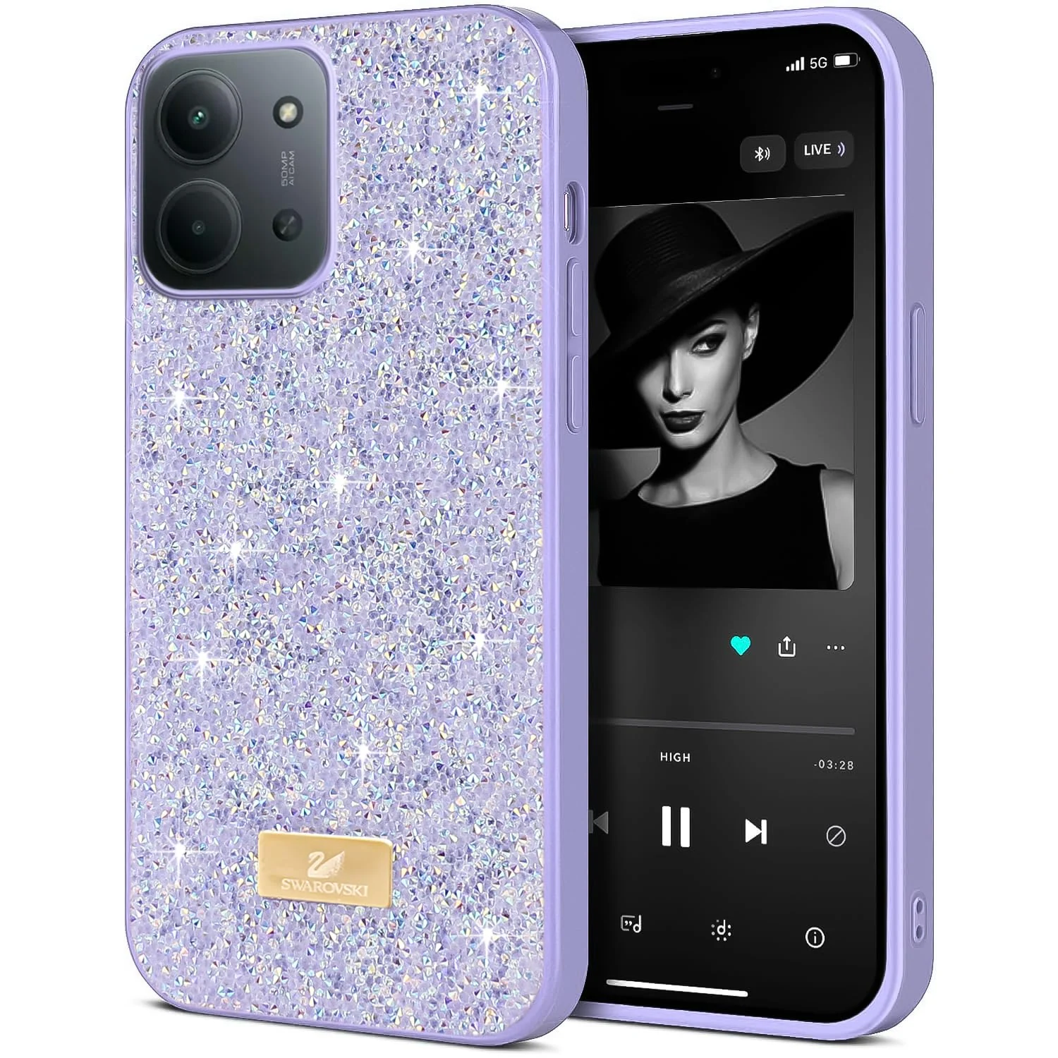 5.5 — DL3 Mobilak Glitter Rhinestone Protective Case for Xiaomi Redmi 15C 4G / 5G Case Glitter with Shockproof Design
