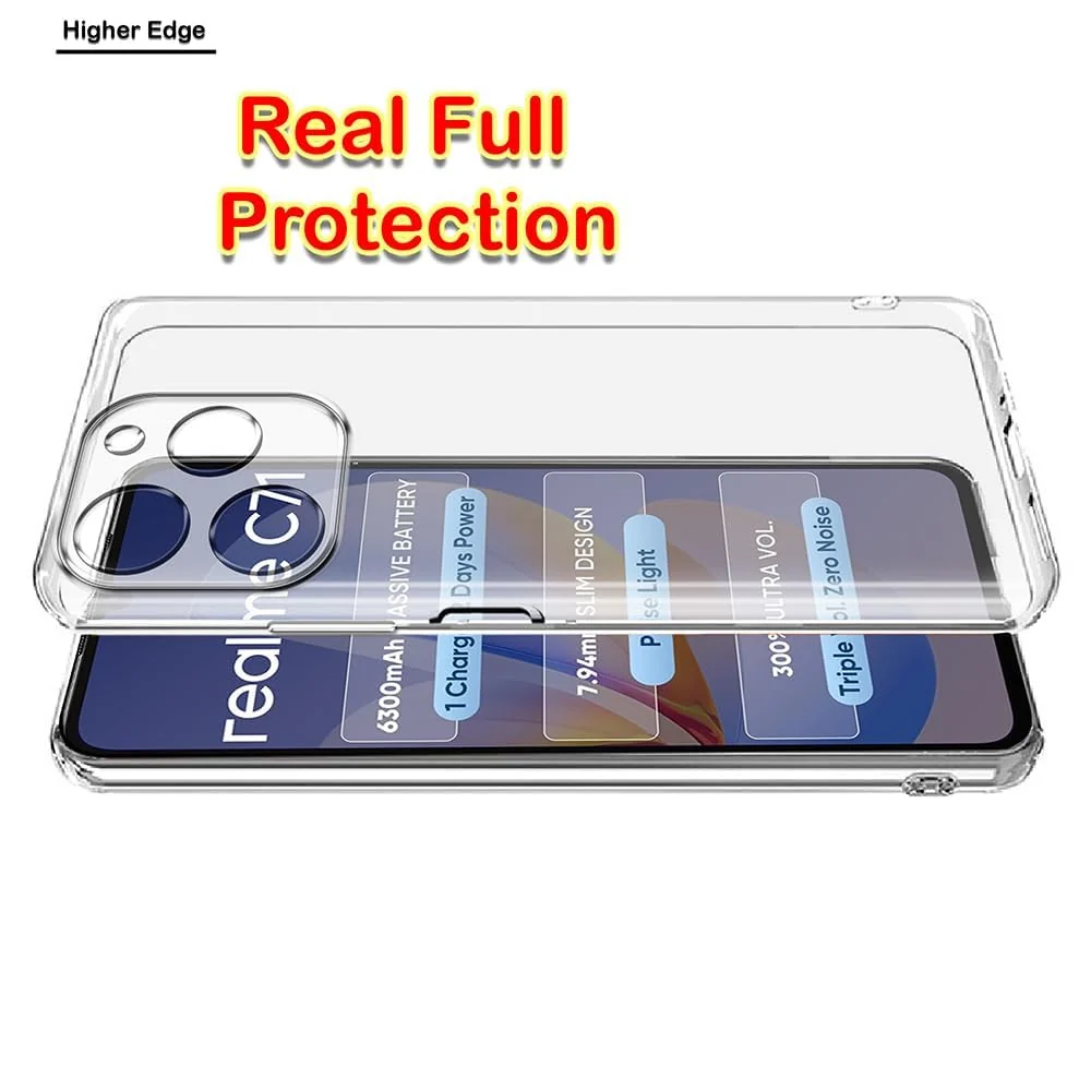 DL3 Mobilak Case Compatible with realme C71, Case Crystal Soft TPU Gel Case Flexible Silicone Anti-Scratch Camera Protection TPU Cover - Clear