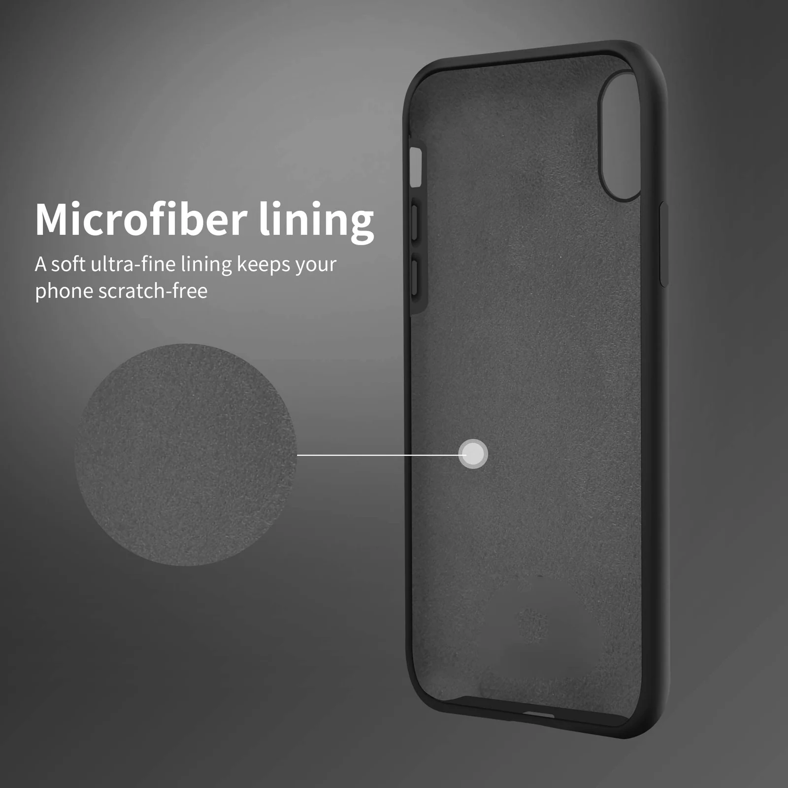 DL3 Mobilak Liquid Silicone Protective Case with Soft Microfiber Lining for iPhone XS Max - Black