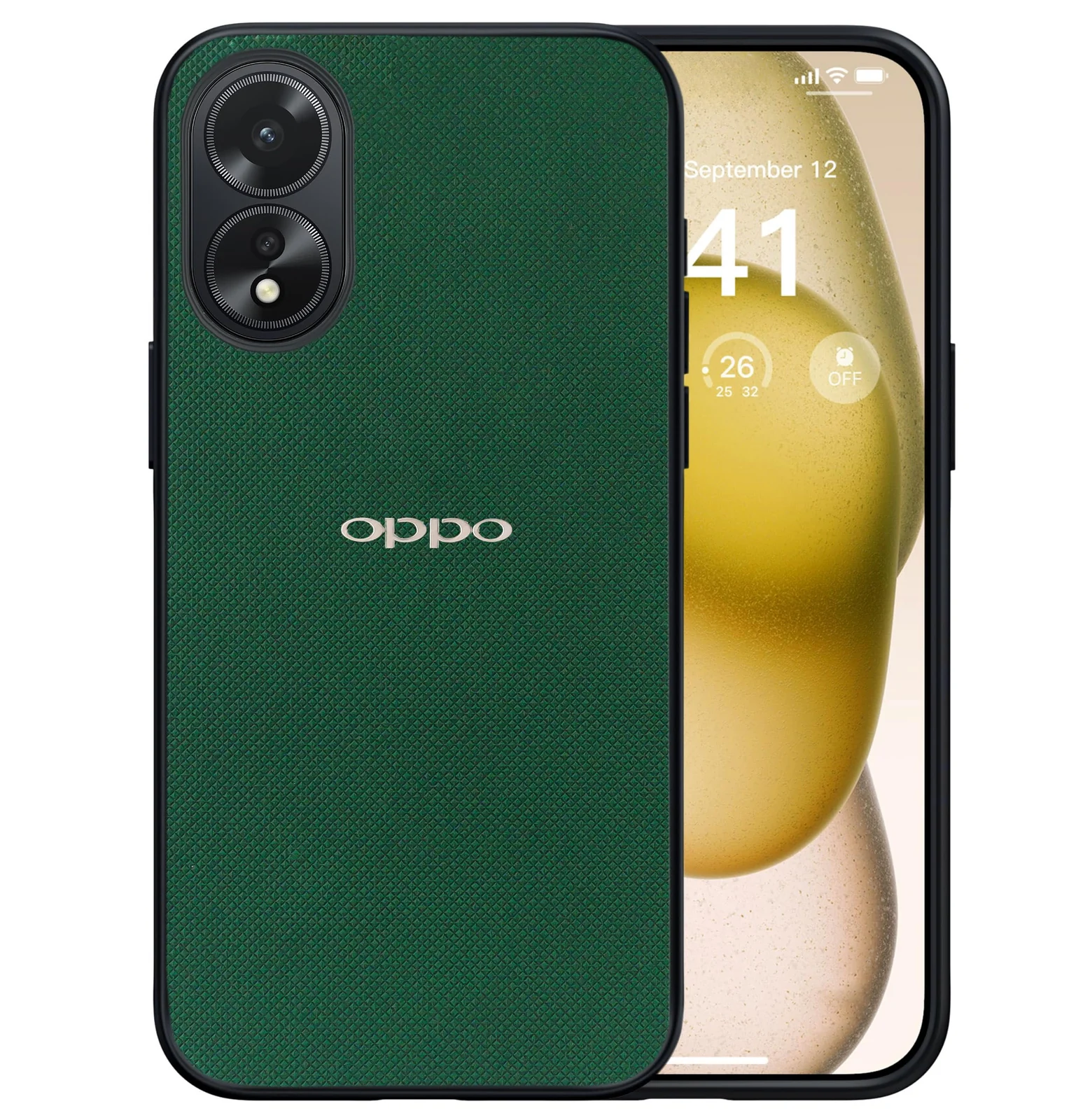Dl3 Mobilak Compatible with Oppo A38 / Oppo A18 Case Dual Layer Heavy Duty Cell Phone Protective Cover Shockproof Rugged with Non-Slip Textured - Black