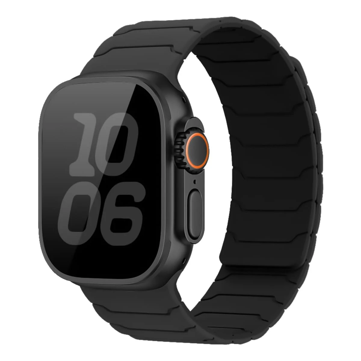 DL3 Mobilak Silicone Straps Compatible with Apple Watch Ultra Strap 49mm 46mm 45mm 44mm 42mm, Loop Band with Strong Magnetic Closure Designed for iWatch Ultra Ultra 2 Series 11 10 9 8 7 6 5 4 3 2 1 SE - Coal Black/Black