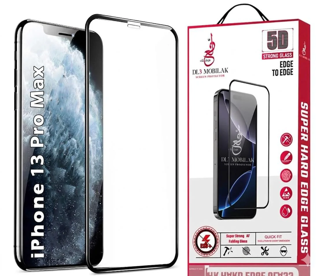 DL3 Mobilak for iPhone 13 Pro Max/iPhone 14 PlusTempered Glass Screen Protector, 9H Hardness Anti-Scratch Tempered Glass flim, Case Friendly, Anti-Scratch - Black