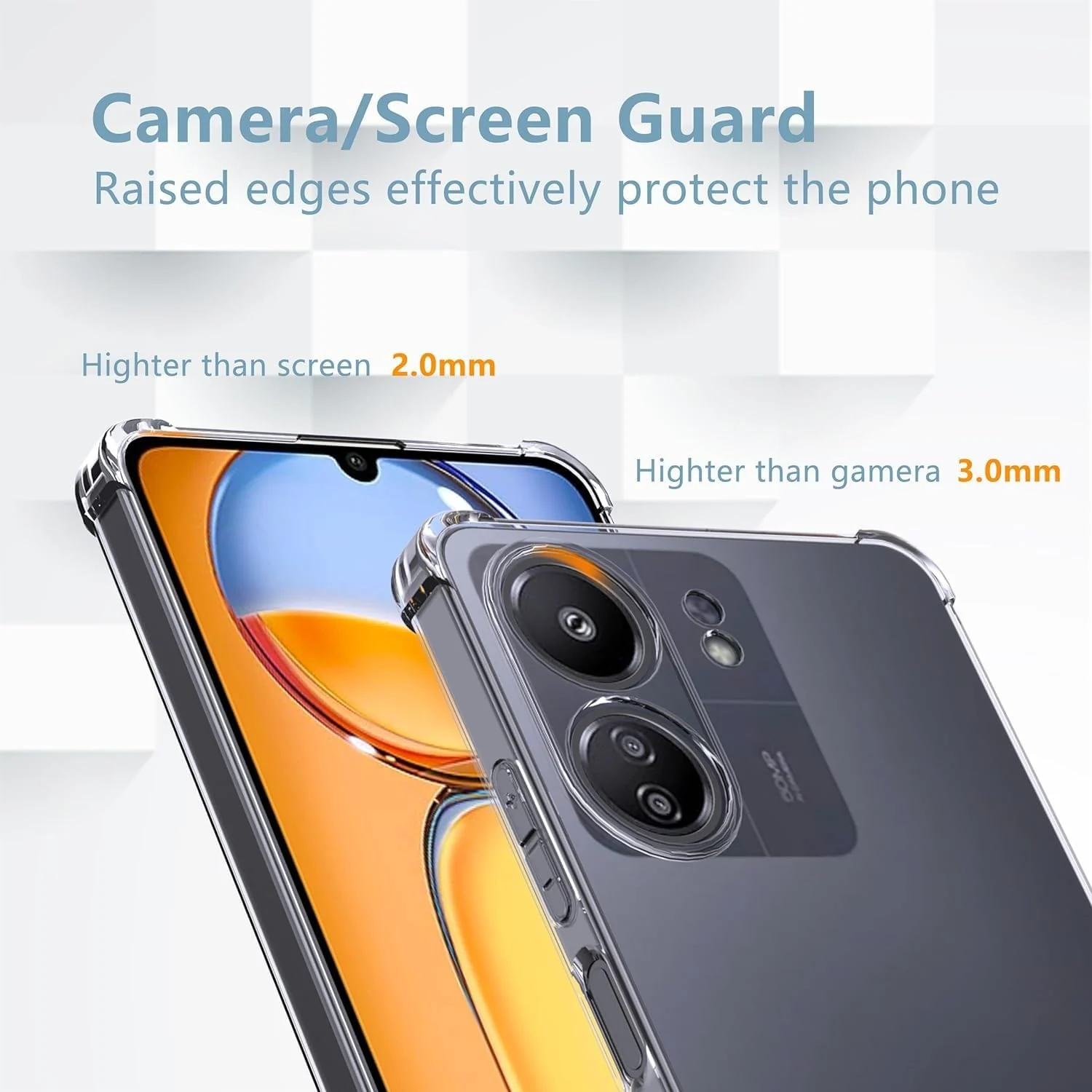 DL3 Mobilak Clear TPU Case for Xiaomi Redmi 13C 4G / Poco C65, Camera protection, Shock-absorbing protection, Non-slip grip - Clear
