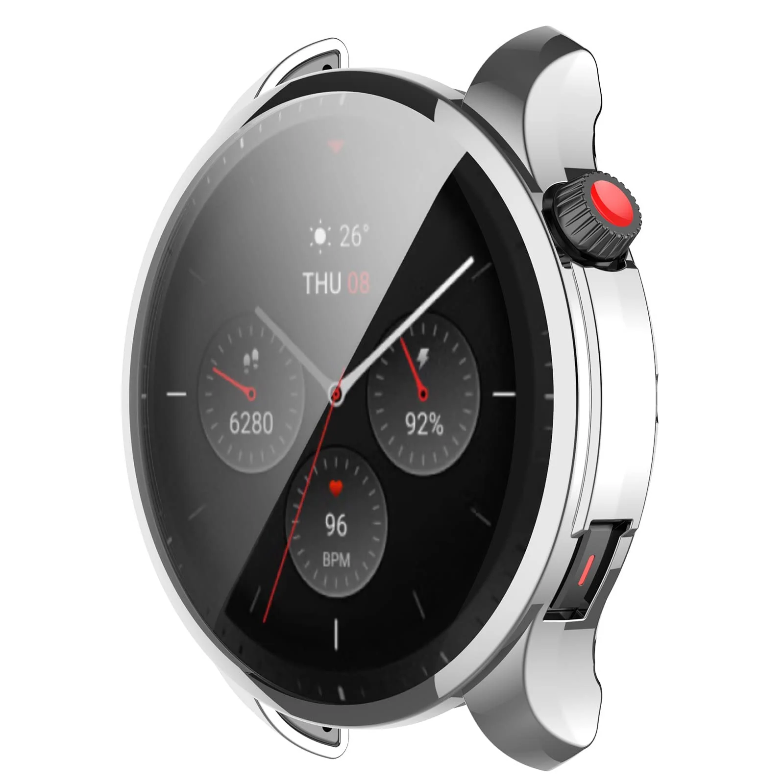 DL3 Mobilak Case Compatible with Amazfit GTR 4 / GTR4 Pro Case Watch Soft TPU Shockproof Cover Slim Guard Thin Bumper Shell Protector - Silver