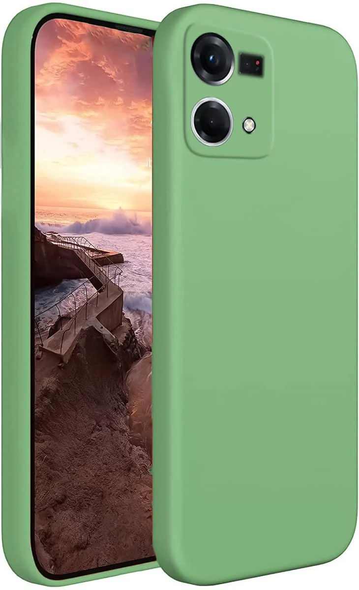 DL3 Mobilak OPPO Reno 7 4G / Reno 8 4G Case, Soft Flexible Silicone Gel Rubber Bumper Cover, Slim Fit Full Body Shockproof Protective Phone Case - Light Green