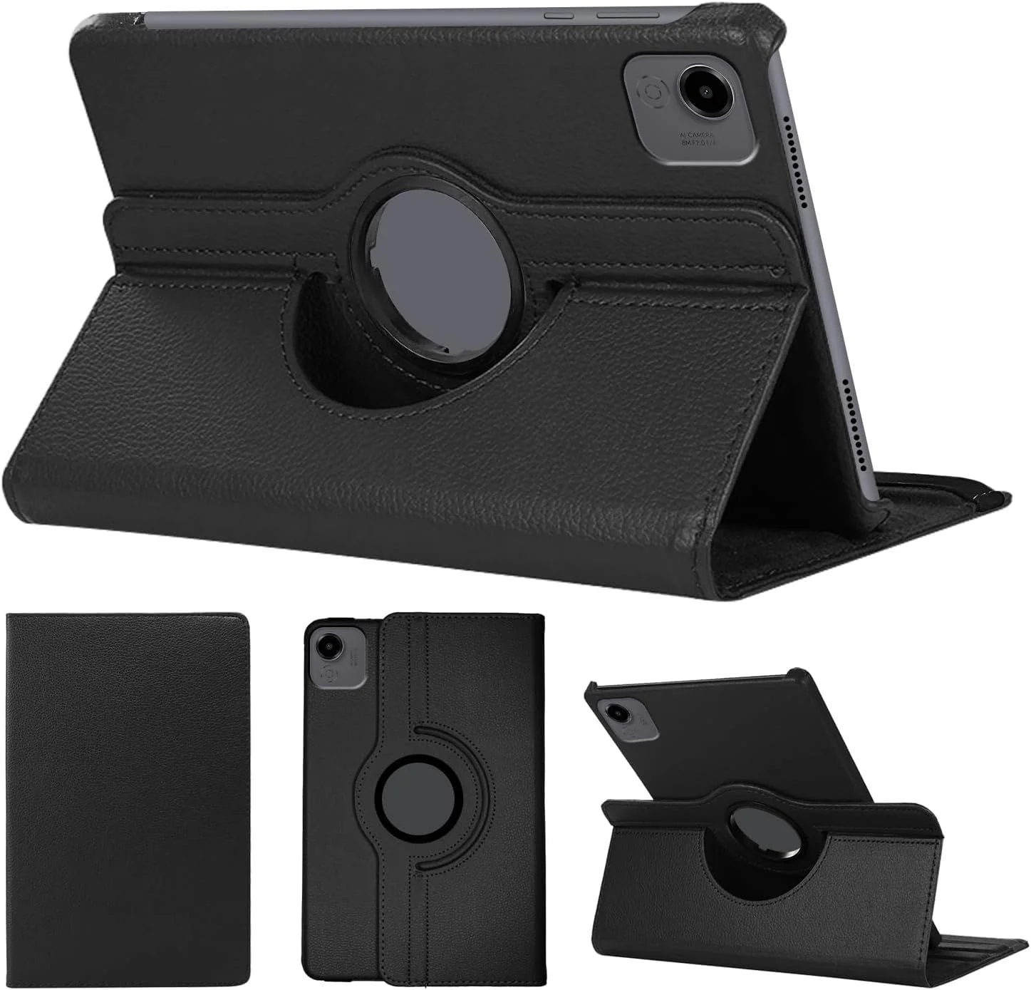 DL3 Mobilak Protective Cover for Honor Pad X9a 11.5 inch, 360° Rotatable Smart Stand, Leather Folio Flip Cover with Multi-Angle Viewing, Auto Wake Sleep - Black