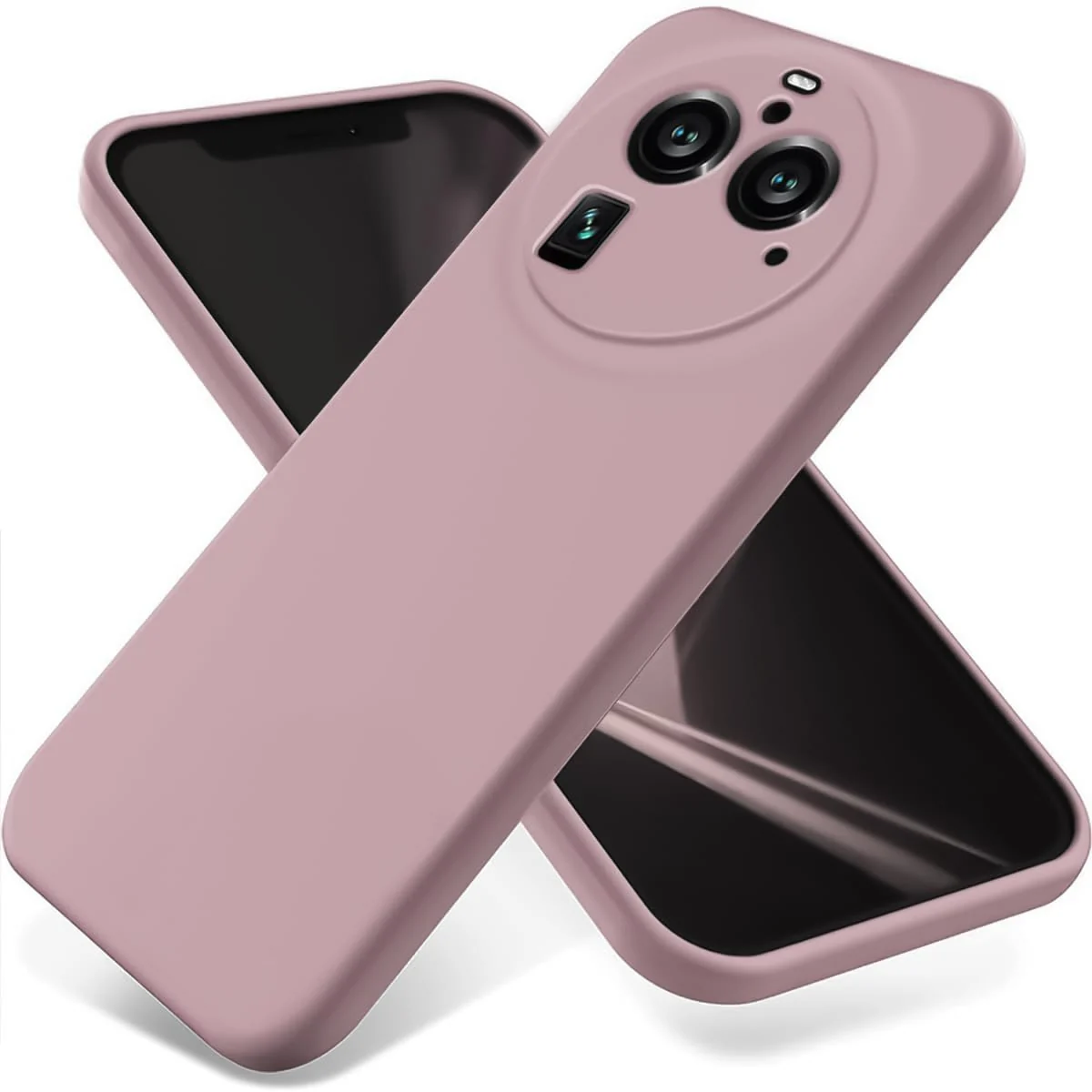 DL3 Mobilak Liquid Silicone Protective Case with Soft Microfiber Lining with Full Camera Protection for OPPO Find X6 Pro - Cashmere
