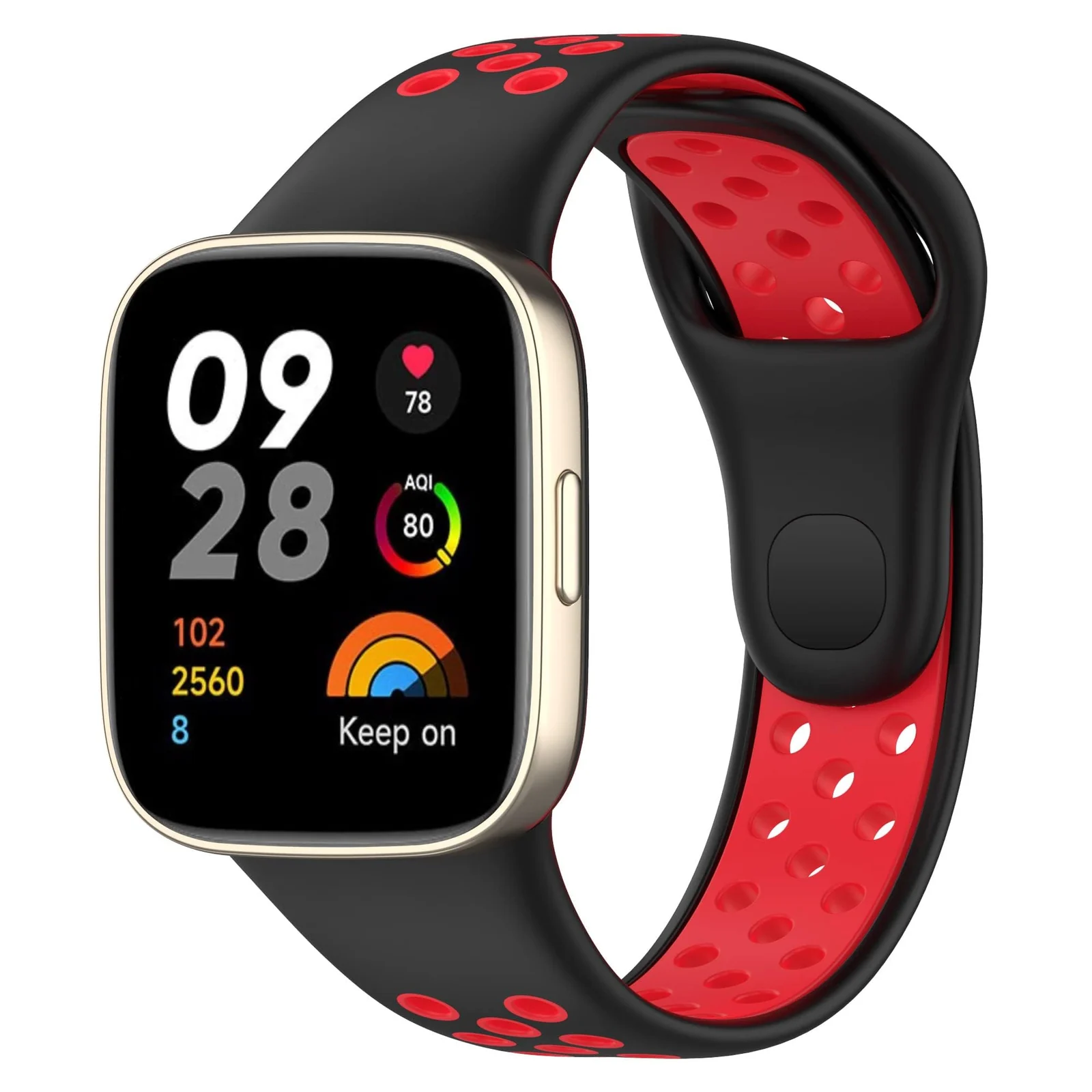 DL3 Mobilak Strap For Xiaomi Redmi Watch 3 (Not for Redmi Watch 3 Lite/Active), [Breathable] Soft Silicone Strap, Two Tone Band, Silicone Replacement Strap - Black