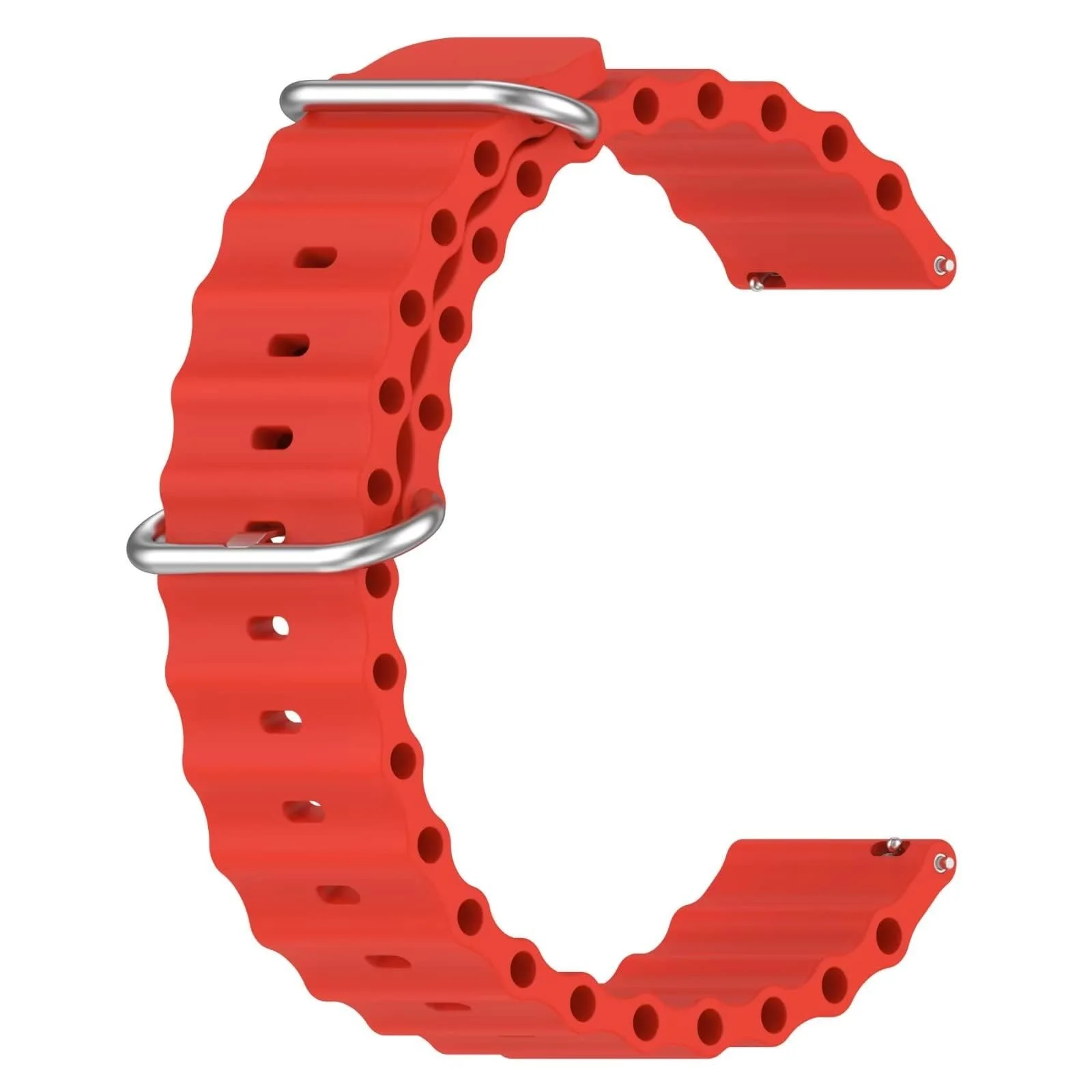 DL3 Mobilak 22mm Ocean Band for Samsung Galaxy Watch 3 45mm/Watch 46mm/Gear S3/For Huawei watch GT4 GT3 46MM/ Watch 3/4/GT2E/GT2 Pro/GT GT2 46MM/Amaz fit GTR 4/3/3Pro/2/2e, Adjustable Silicone Sport Loop Strap - Red
