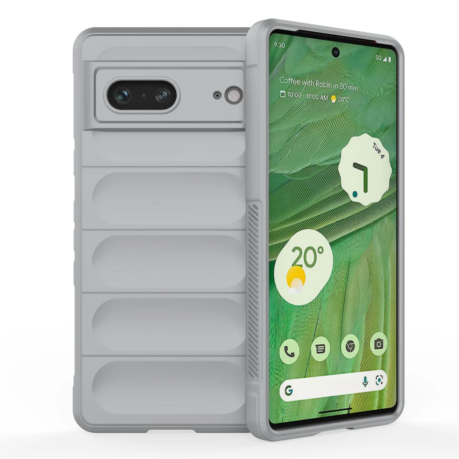 DL3 Mobilak Flexible Silicone and TPU Protective Case with Camera Protection for Google Pixel 7 - Gray