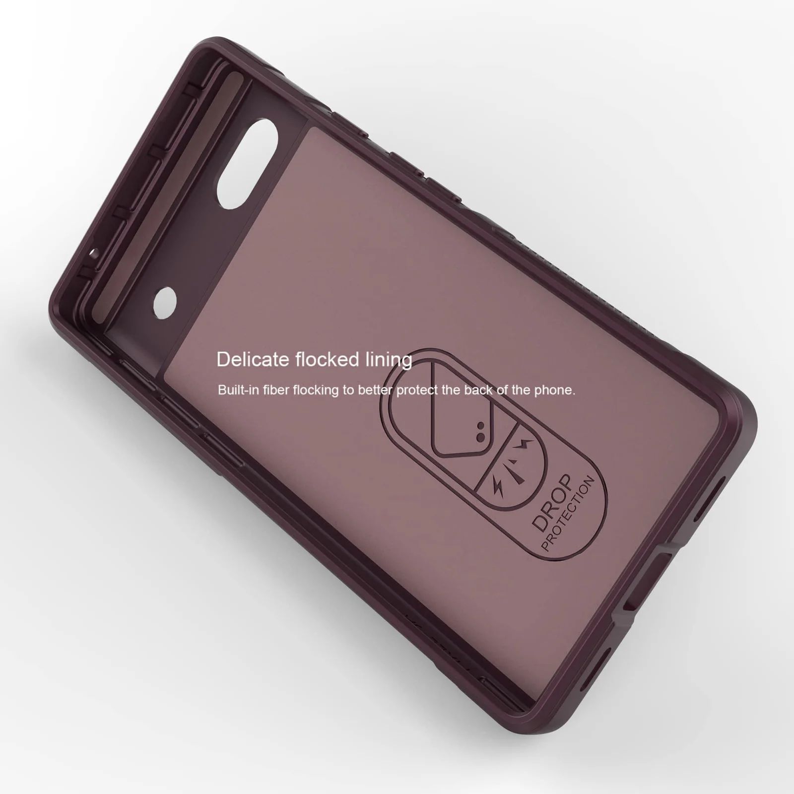DL3 Mobilak Soft Silicone Protective Case for Google Pixel 6A with Camera Protection and Shockproof Design - Wine Red