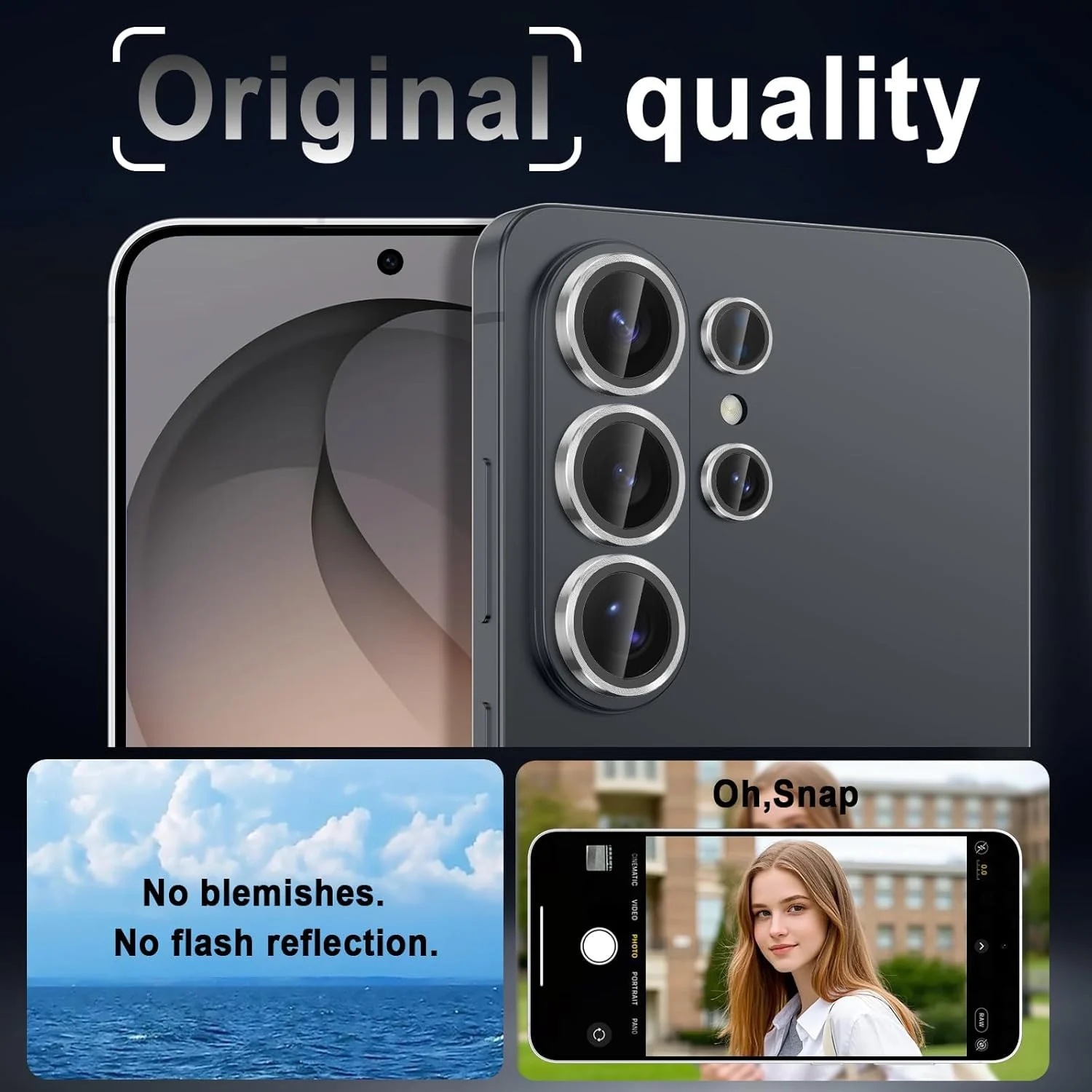 DL3 Mobilak Camera Lens Protector for Samsung Galaxy S26 Ultra Accessories, 9H Tempered Glass Metal Individual Ring Camera Cover Screen Protector, Case Friendly, Anti Scratch - Silver