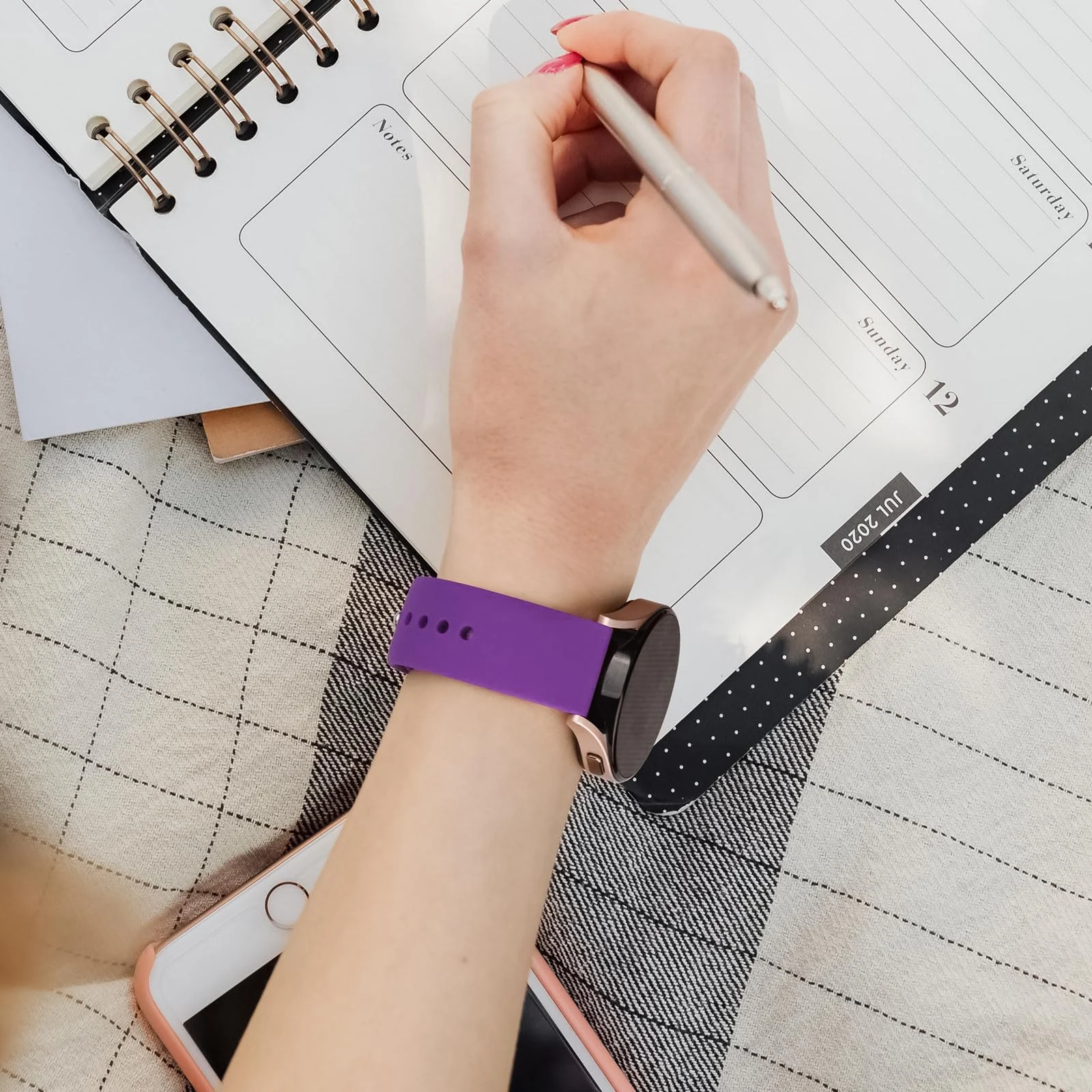 DL3 Mobilak Straps Compatible with Xiaomi Redmi Watch 5 Active/Redmi Watch 5 Lite Bracelets for Men Women, 22mm Soft Silicone Strap, Waterproof Adjustable Band Sports Replacement - Purple