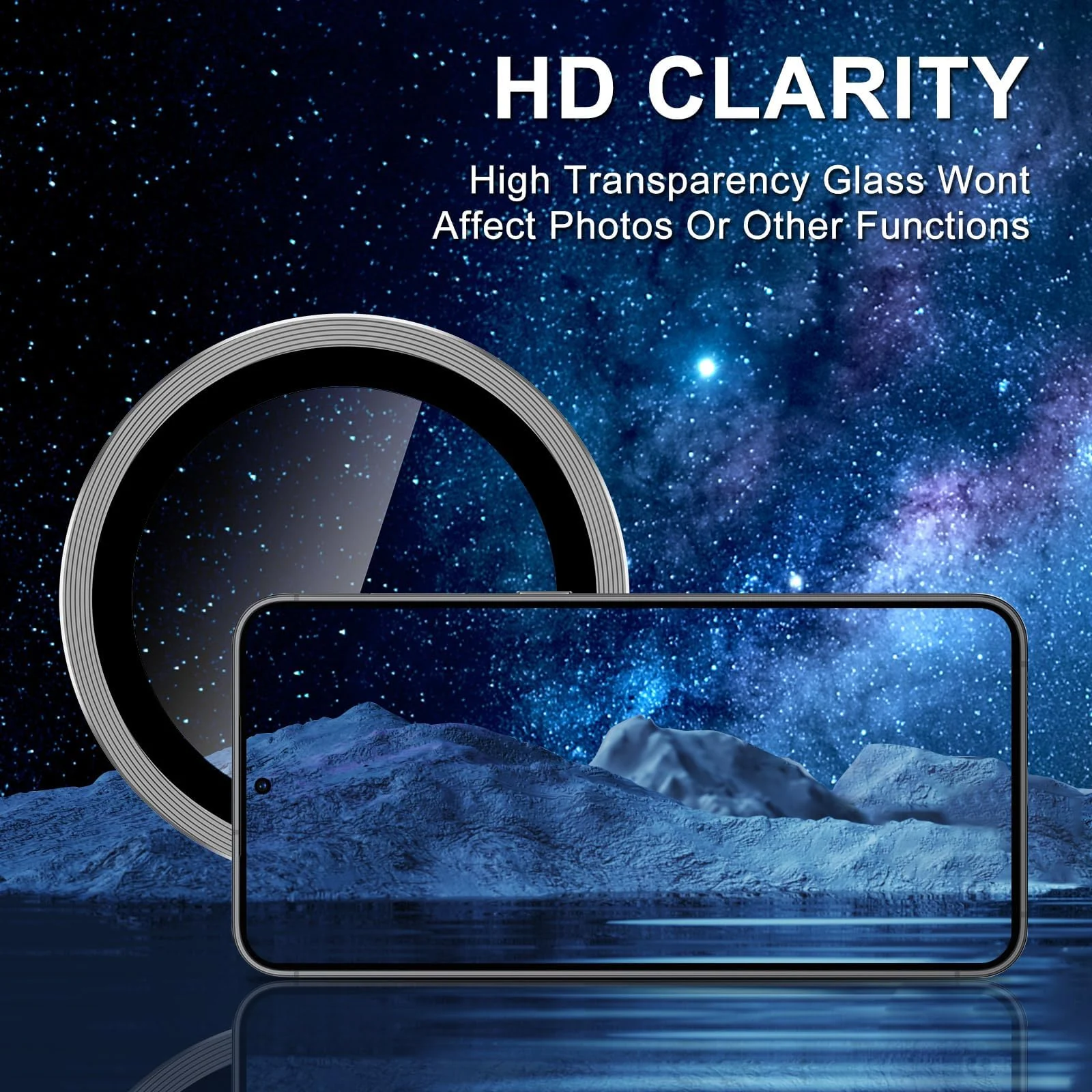 DL3 Mobilak Camera Lens Protector for Samsung Galaxy S24 / S23 / S23 Plus, Ultra HD Anti-Scratch Tempered Glass 9H with Aluminium Alloy Ring, Full Cover Protector Camera [Not for S24+] - Gray