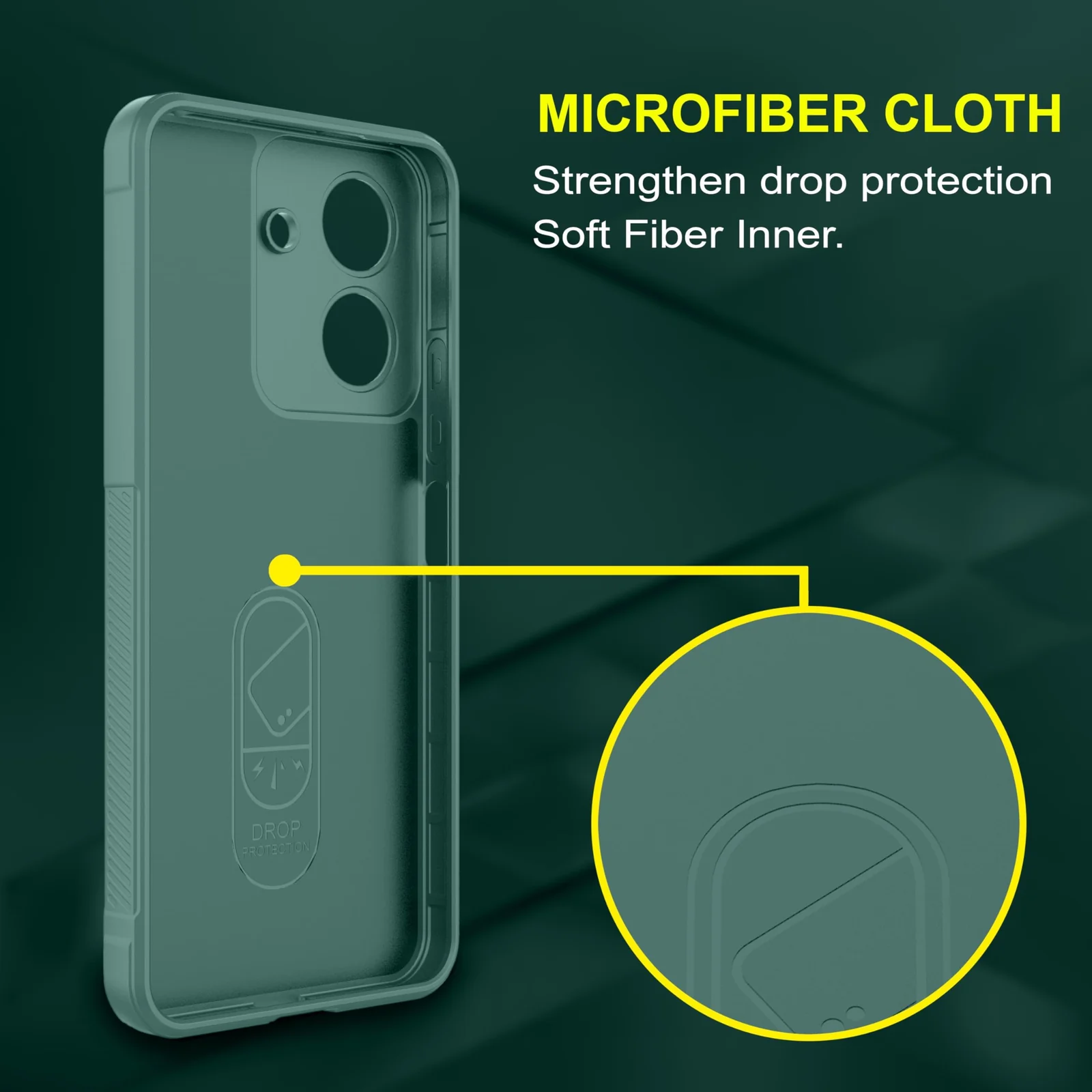 DL3 Mobilak Soft Silicone Protective Case for Xiaomi Redmi 13C 4G with Camera Protection and Shockproof Design - Green