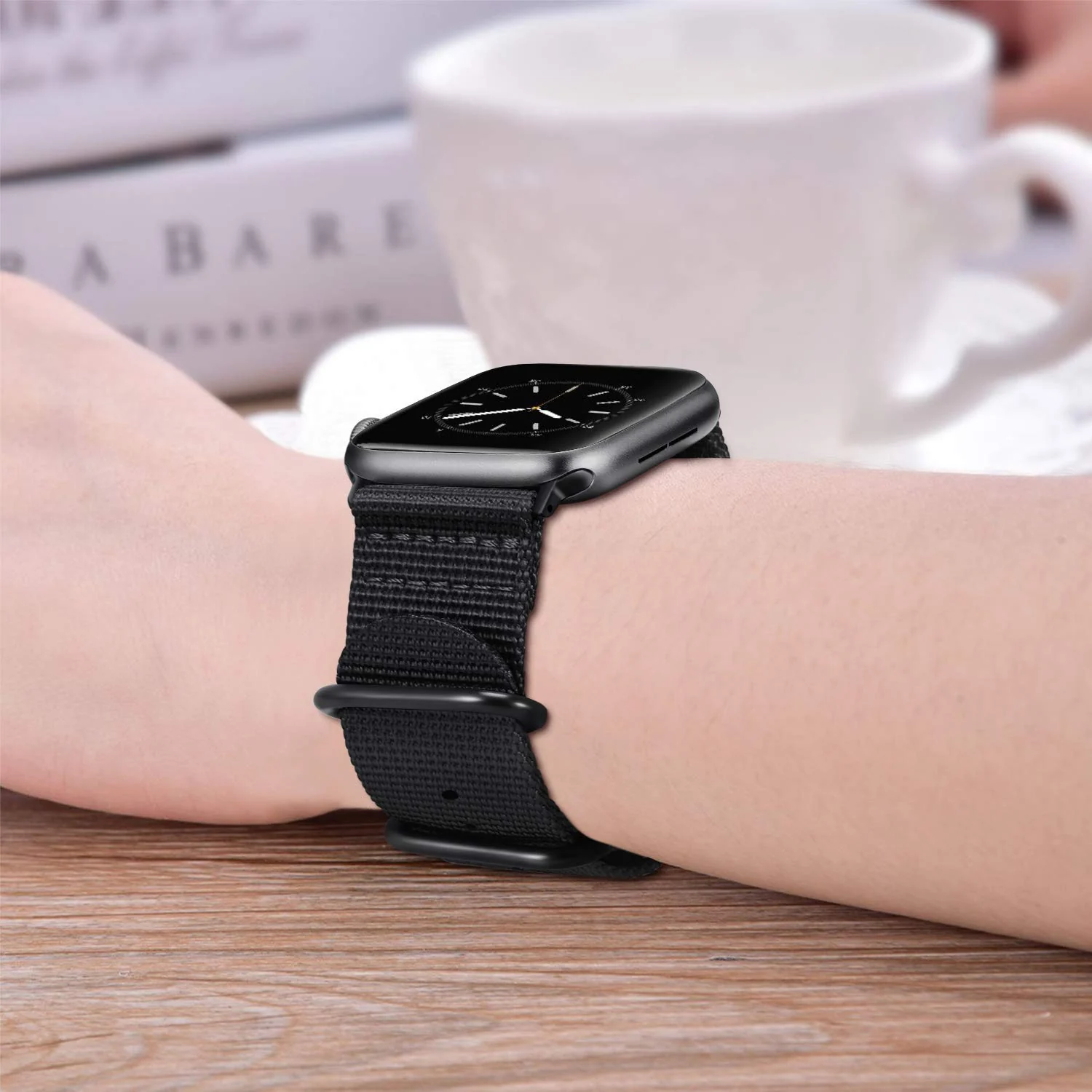 DL3 Mobilak Nylon Solo Loop Stretchy Straps For Apple Watch Band 49mm 45mm 44mm 42mm 41mm 40mm 38mm, Elastic Wristbands for iwatch Series 8 Ultra 7 6 5 4 3 2 1 Se (B. , 38MM/40MM/41MM) - B.Black