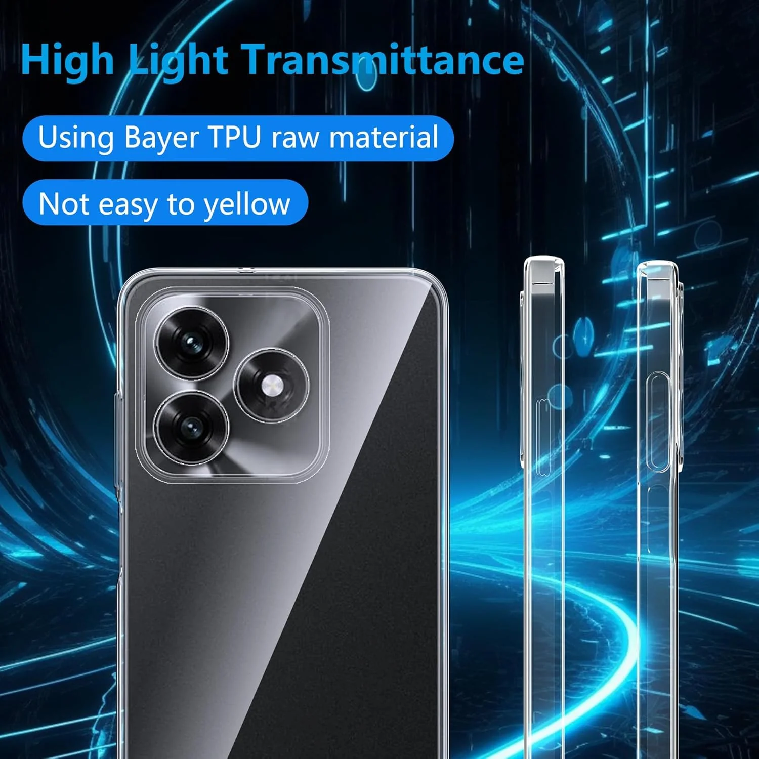 DL3 Mobilak Case Compatible with Honor X5c Plus, Case Crystal Soft TPU Gel Case Flexible Silicone Anti-Scratch Camera Protection TPU Cover - Clear