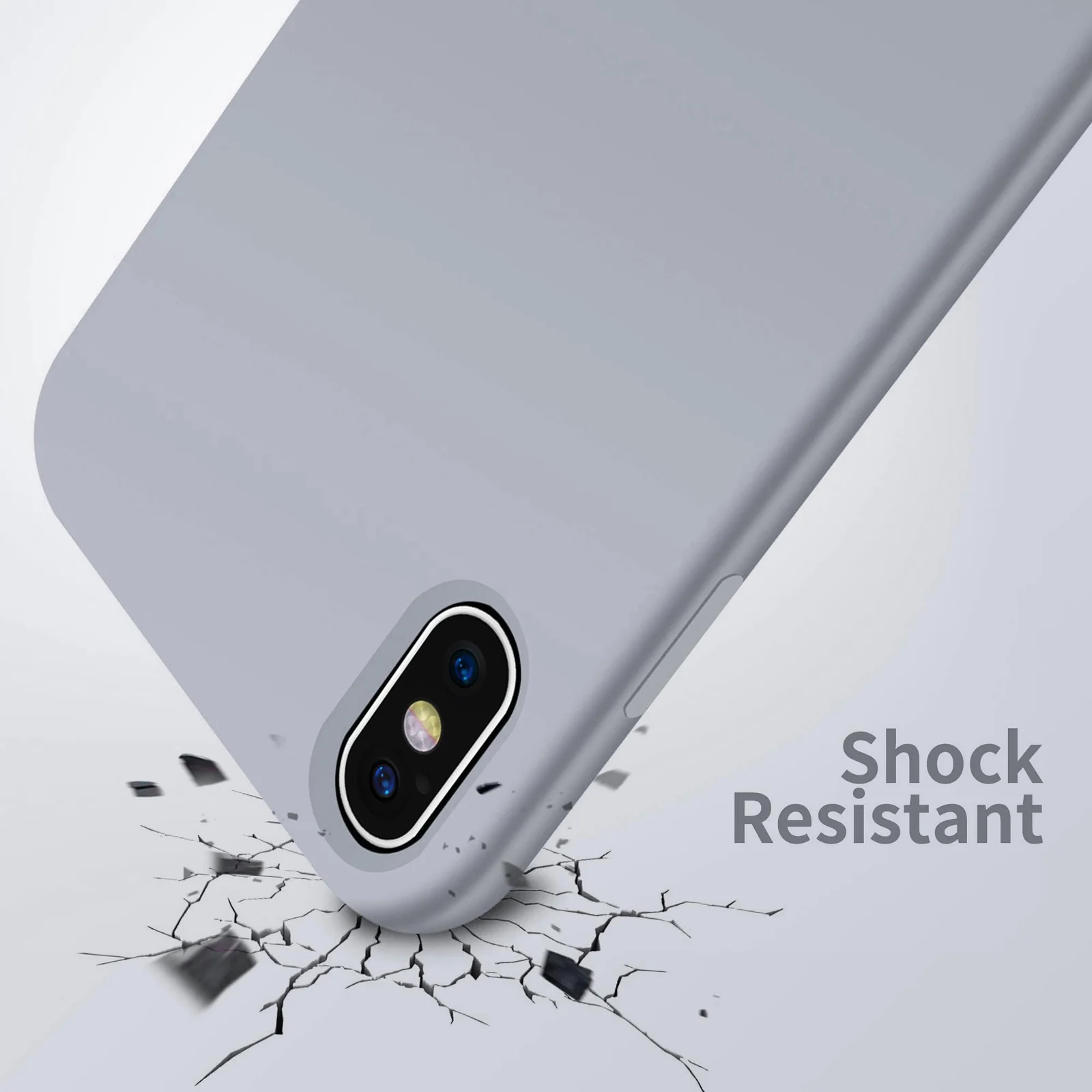 DL3 Mobilak Liquid Silicone Protective Case for iPhone XS Max with Camera Protection and Microfiber Lining - Lavender Blue 2
