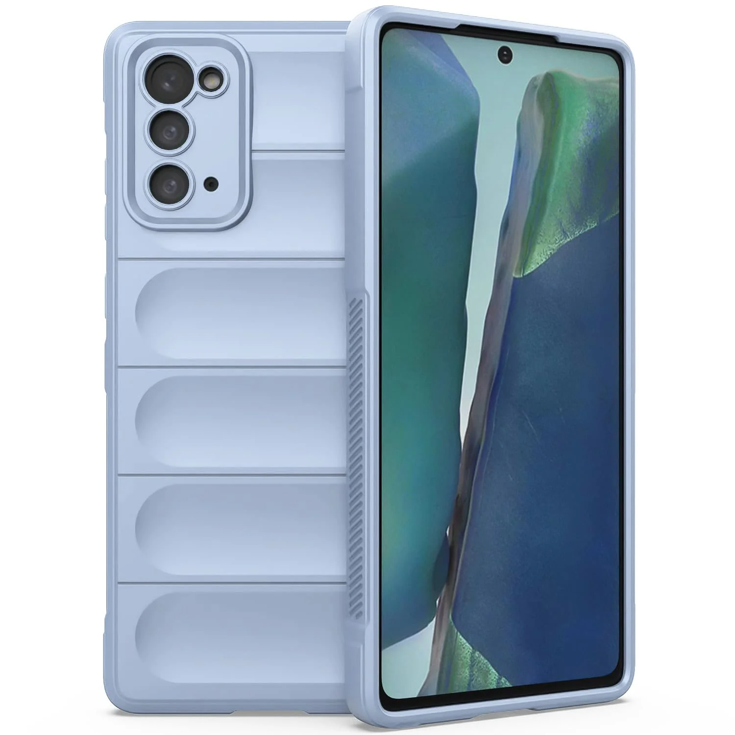 DL3 Mobilak Silicone Case for Samsung Galaxy Note 20 5G Heavy Duty Protective [Slim Fit] Shockproof Soft Flexible Protective Design Shock-Absorption TPU Cover With Camera Protection - Baby Blue