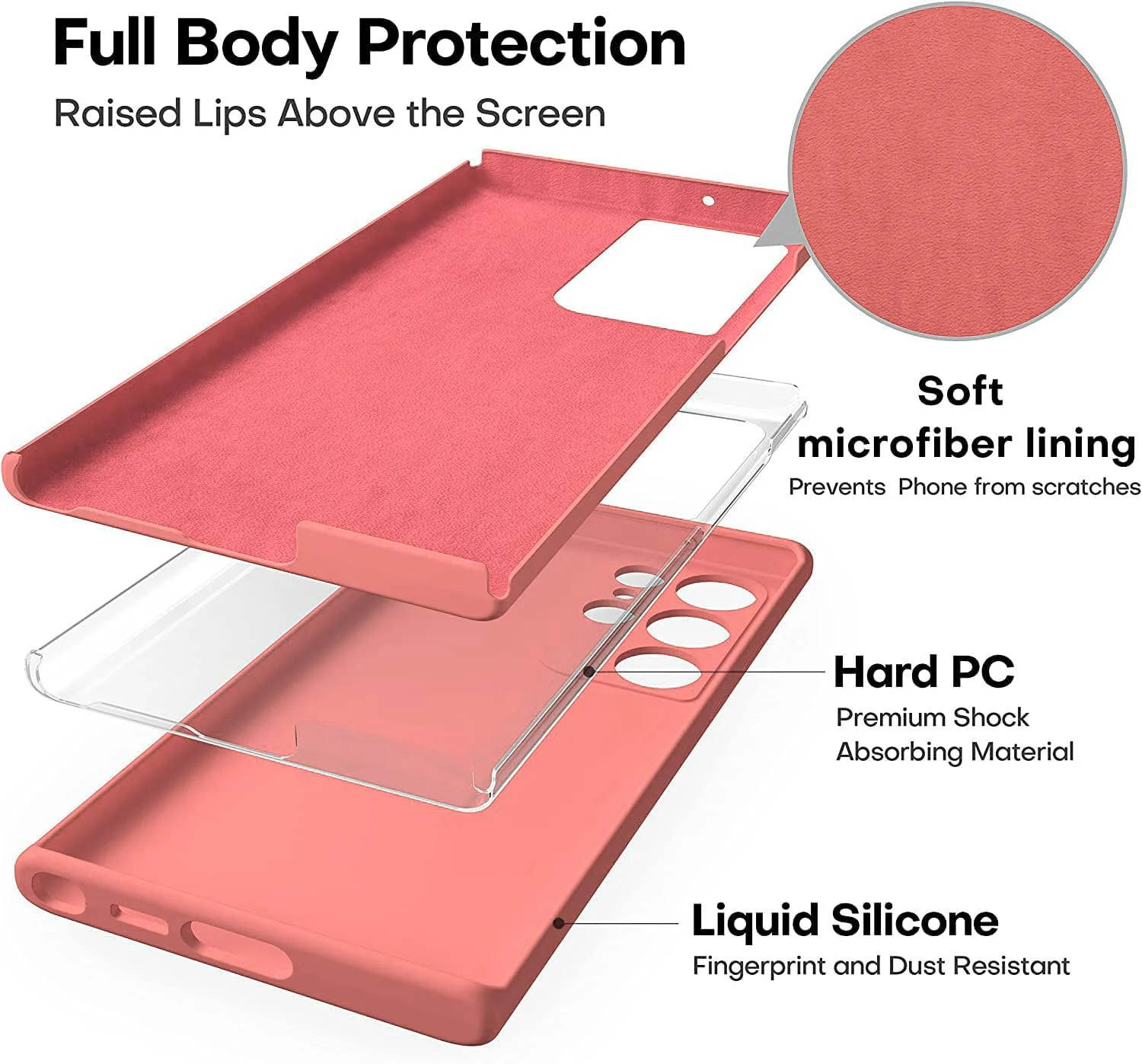 DL3 Mobilak Magnetic Car-Mount Case for Samsung Galaxy S24 Ultra with Built-In Kickstand and Ring Holder - Hot Pink