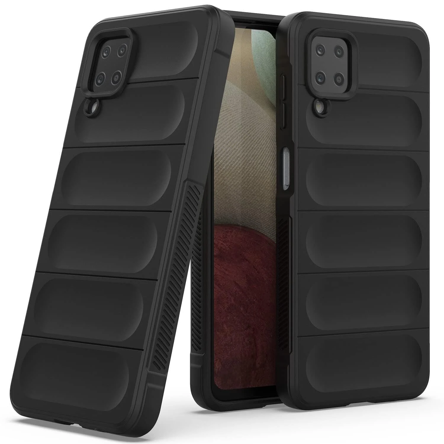 DL3 Mobilak Flexible Silicone and TPU Protective Case with Camera Protection for Samsung Galaxy A12 / M12 - Black