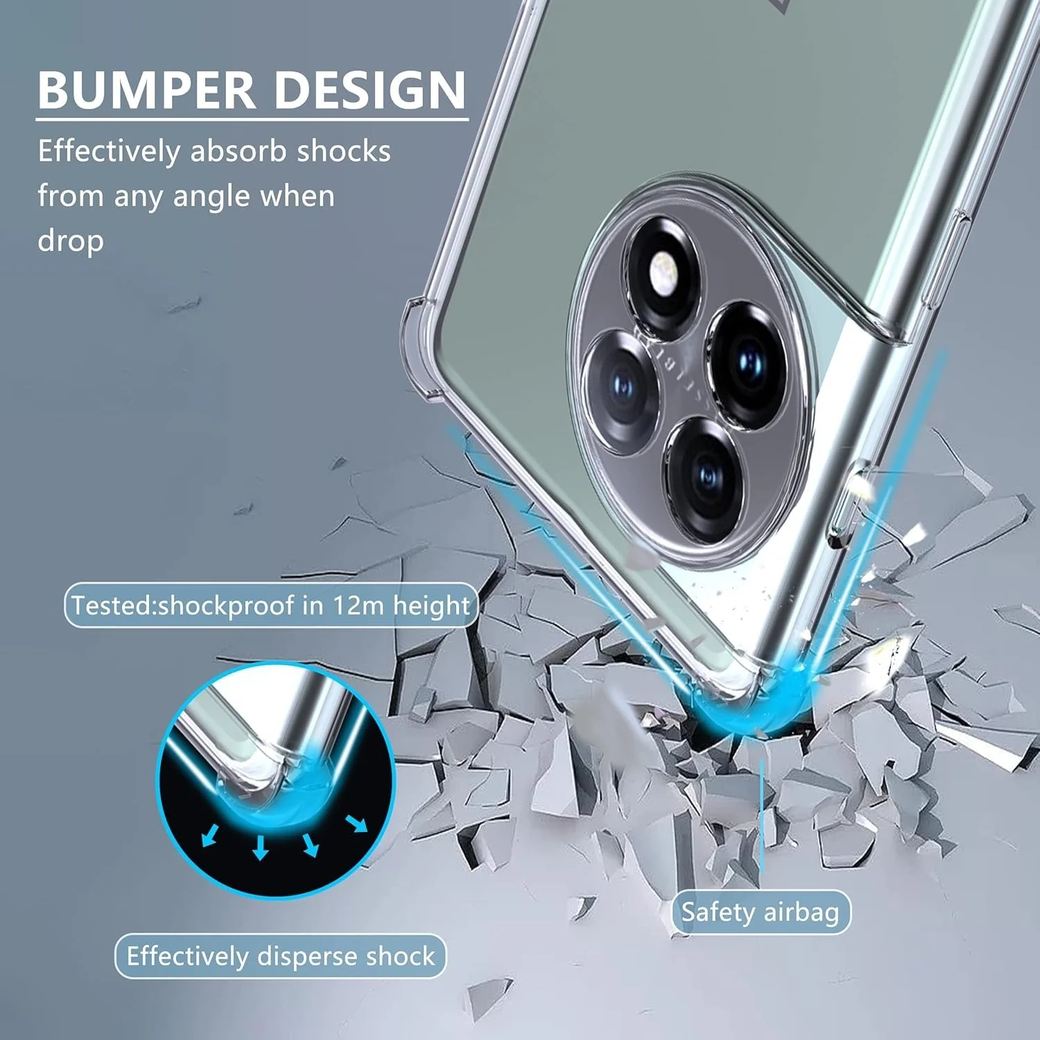 DL3 Mobilak Case Compatible with OnePlus 11R 5G, Cover Silicone TPU Gorilla Anti-shock Protector Camera Shockproof Corners - Clear