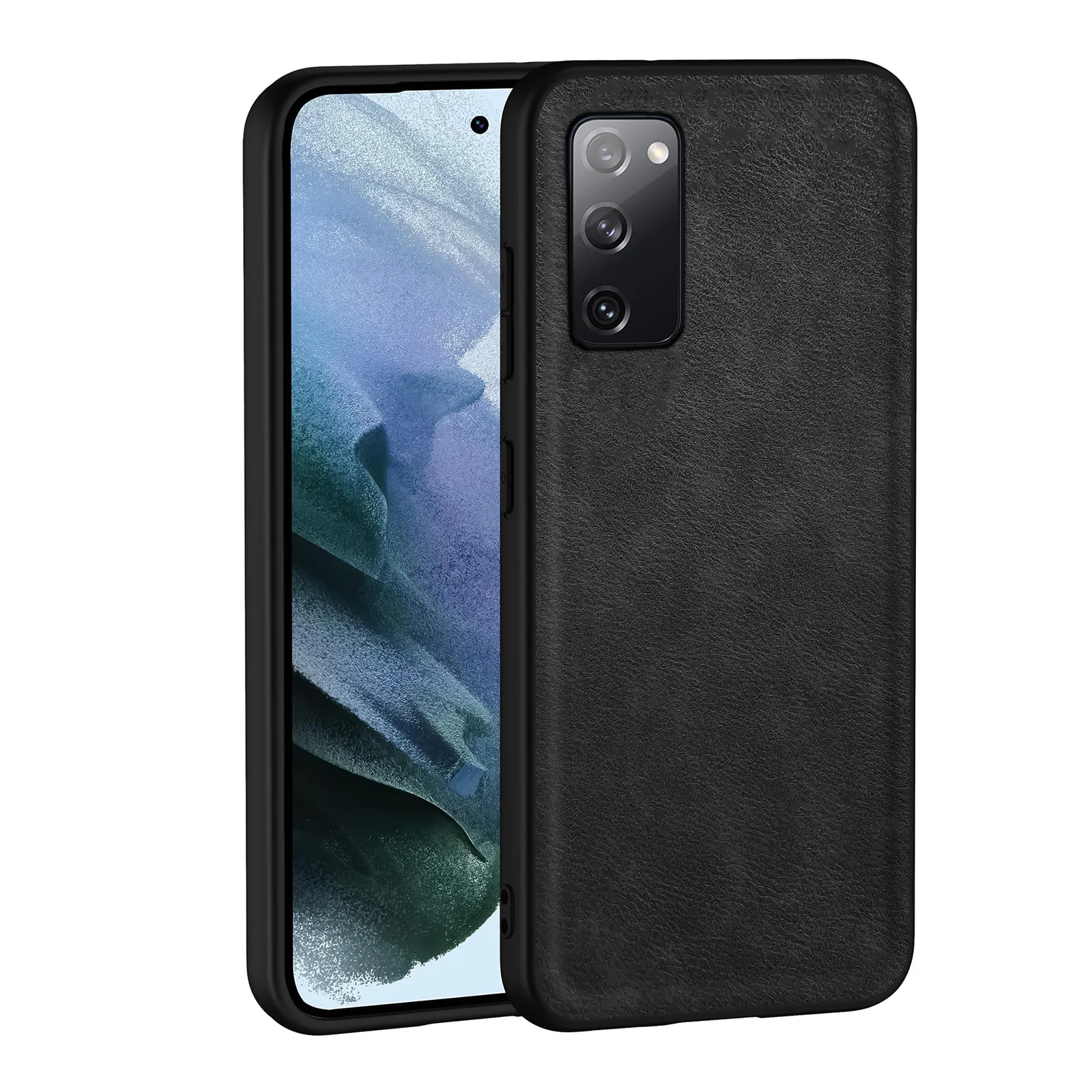 Dl3 Mobilak Case for Samsung Galaxy S20 FE Leather Case,Anti-Drop, Anti-Shock, Non-Slip Texture,Simple Cell Phong Cover (Black)