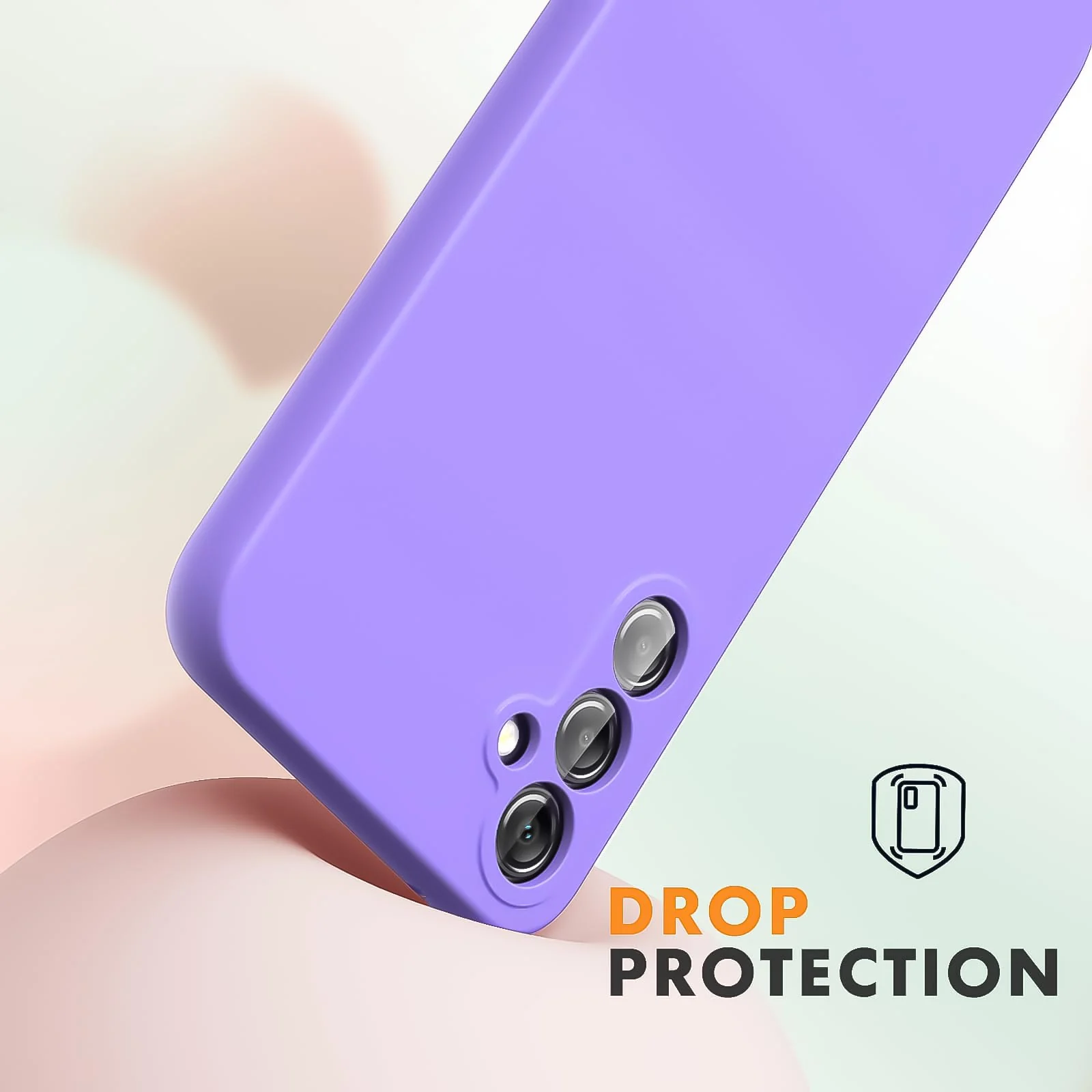 DL3 Mobilak Samsung Galaxy A24 4G Case, Soft Flexible Silicone Gel Rubber Bumper Cover, Full Body Shockproof Protective Phone Case - Light Purple