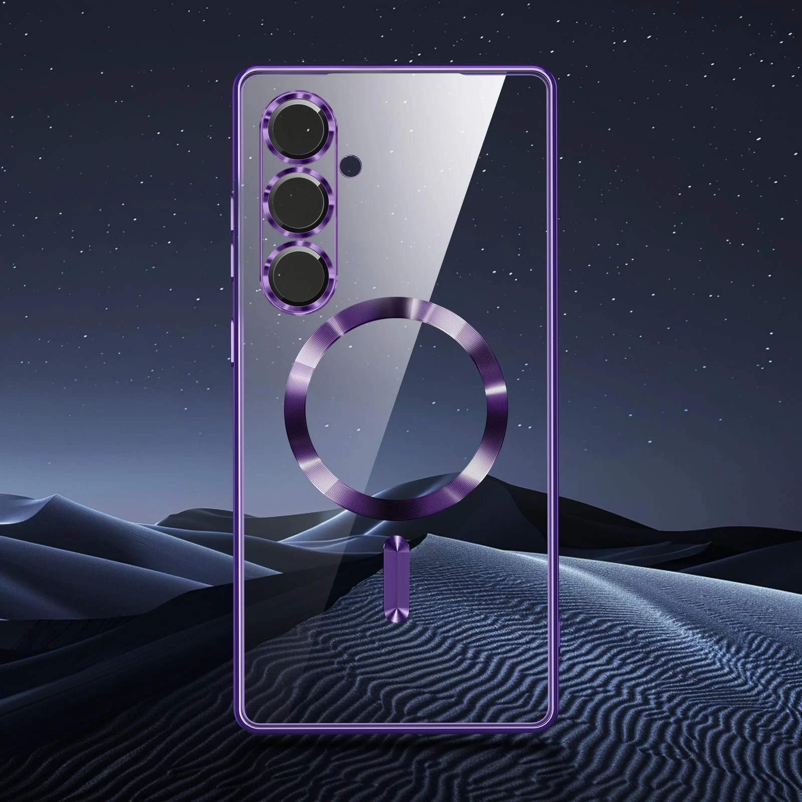 DL3 Mobilak Clear MagSafe-Compatible TPU Case and Camera Lens Protector for Samsung Galaxy A17, Samsung Galaxy A26 5G - Purple