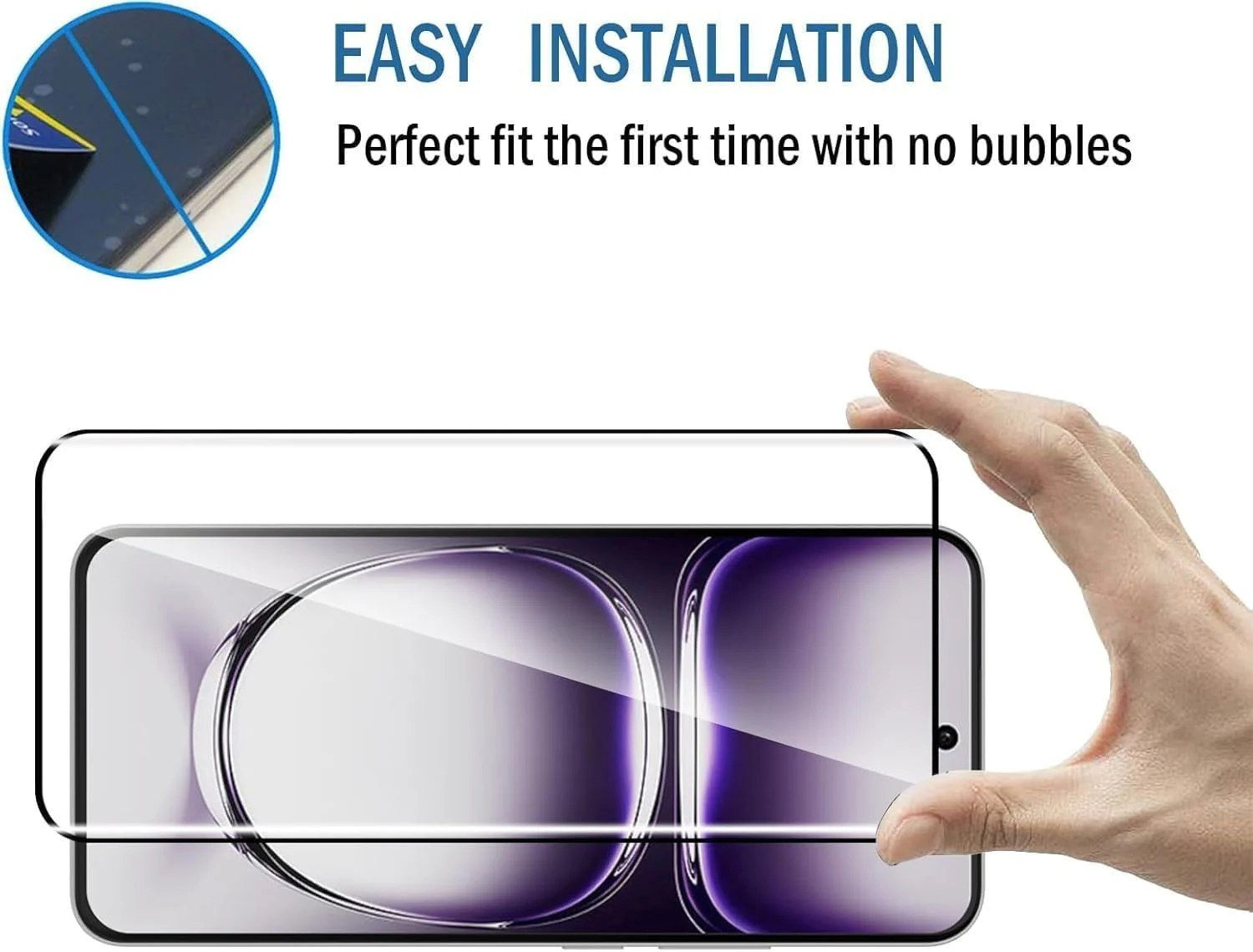 DL3 Mobilak Full Curved 5D Glass Screen Protector Full Glue For OPPO Reno 12 - Black