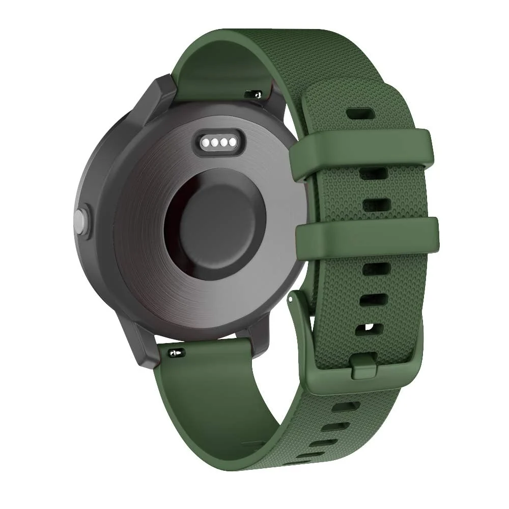 Dl3 Mobilak Strap Silicone Buckle 20MM Band For Samsung Gear Sport/Watch 7/6/5/4/5 Pro 45MM/S2 classic/active 2 40MM 44MM/Amazfit GTS 2/2e/GTS 3/3 Pro/GTS 4/GTS 2 Mini/3 Mini/4 Mini/Bip 3 (Green)