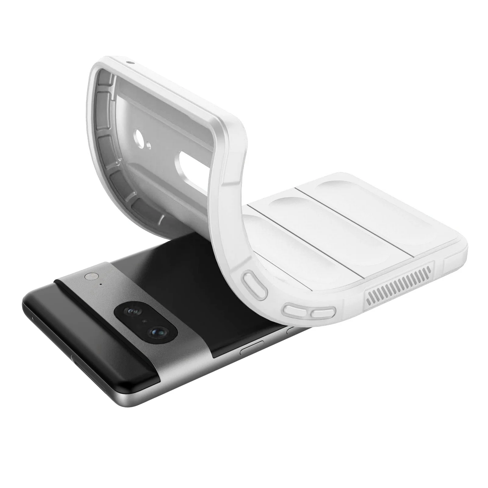 DL3 Mobilak Flexible Silicone and TPU Protective Case with Camera Protection for Google Pixel 7 - White