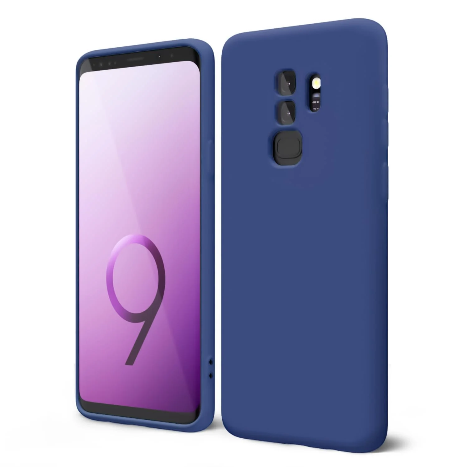 DL3 Mobilak Liquid Silicone Protective Case with Soft Microfiber Lining with Full Camera Protection for Samsung Galaxy S9 Plus - Blue 1