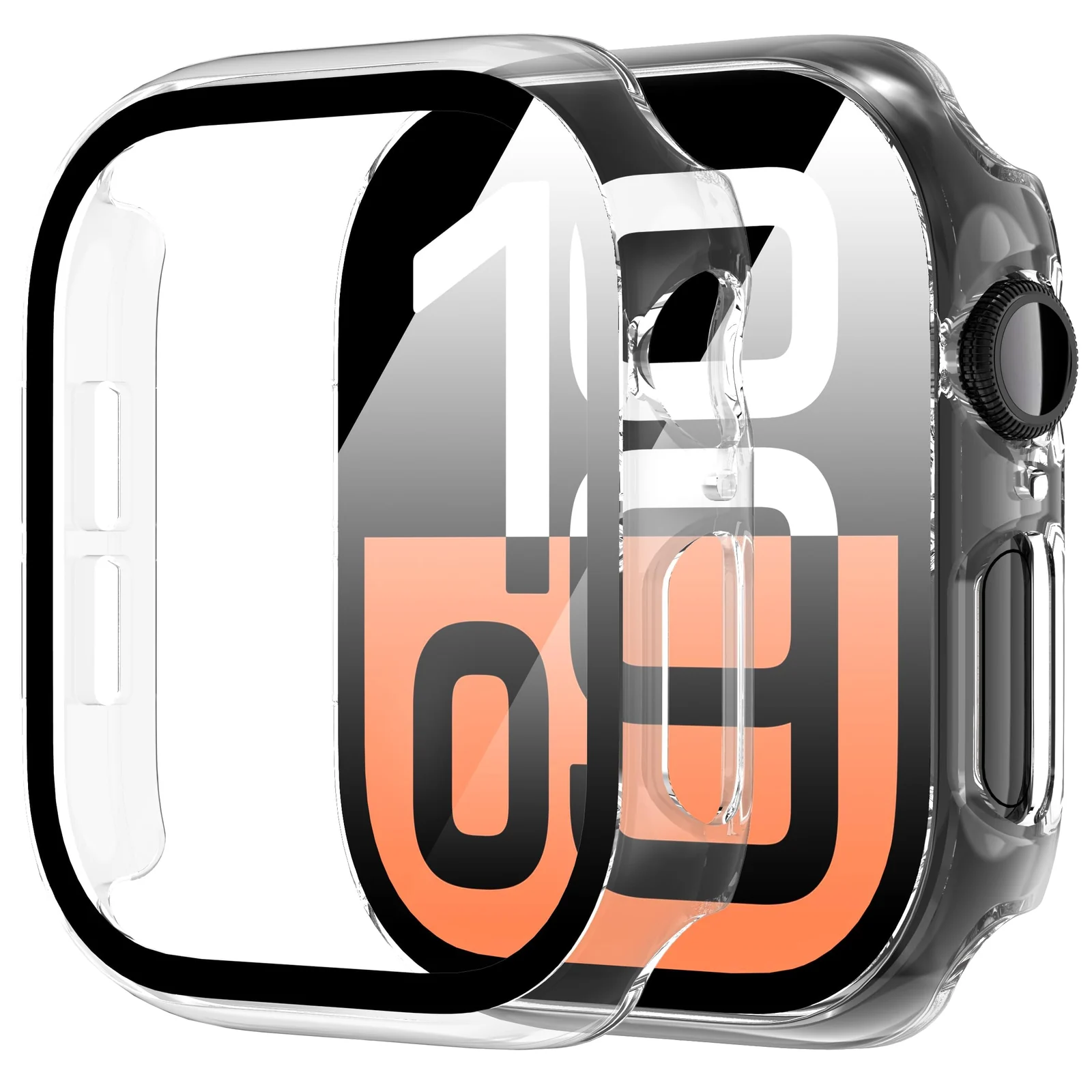 DL3 Mobilak Case with Screen Protector for Apple Watch Series 10 46mm, Bumper Full Coverage Hard PC Overall Protective Cover, Built-in Tempered Glass Film High Sensitivity - Clear
