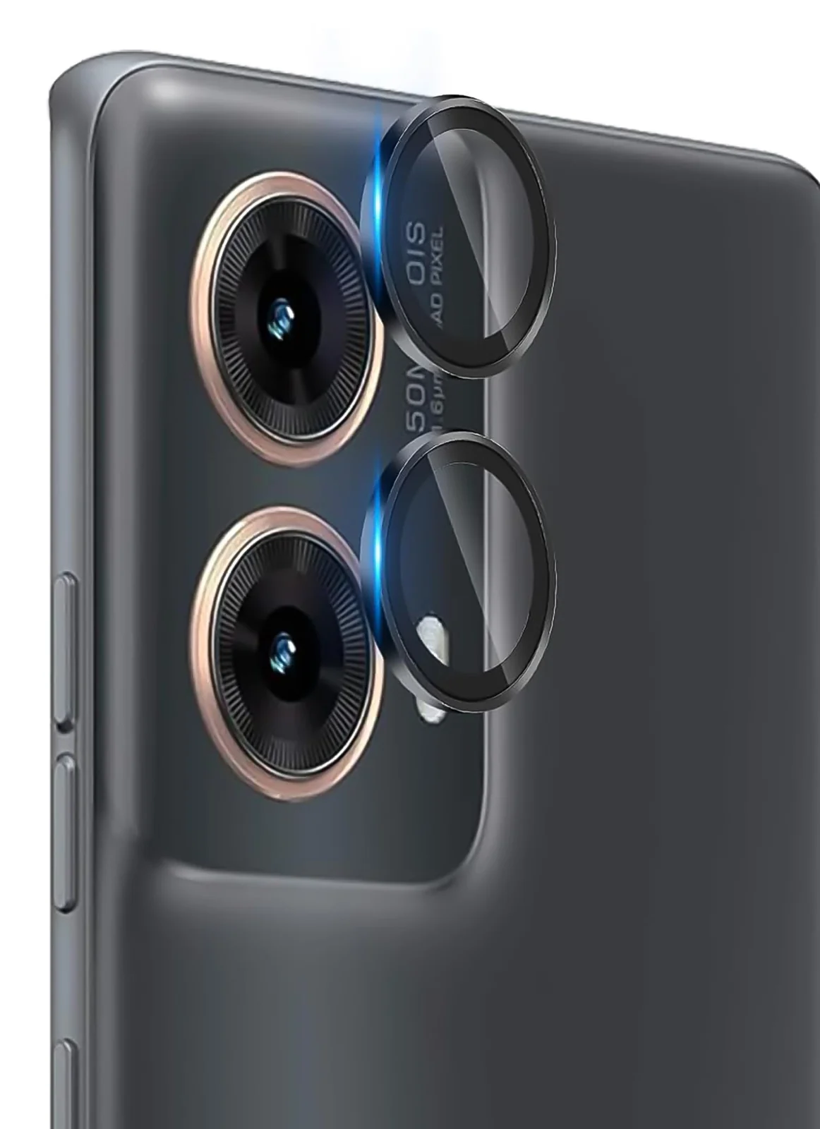 DL3 Mobilak Camera Lens Protector for Motorola Moto G85 5G Accessories, 9H Tempered Glass Metal Individual Ring Camera Cover Screen Protector, Case Friendly, Anti Scratch