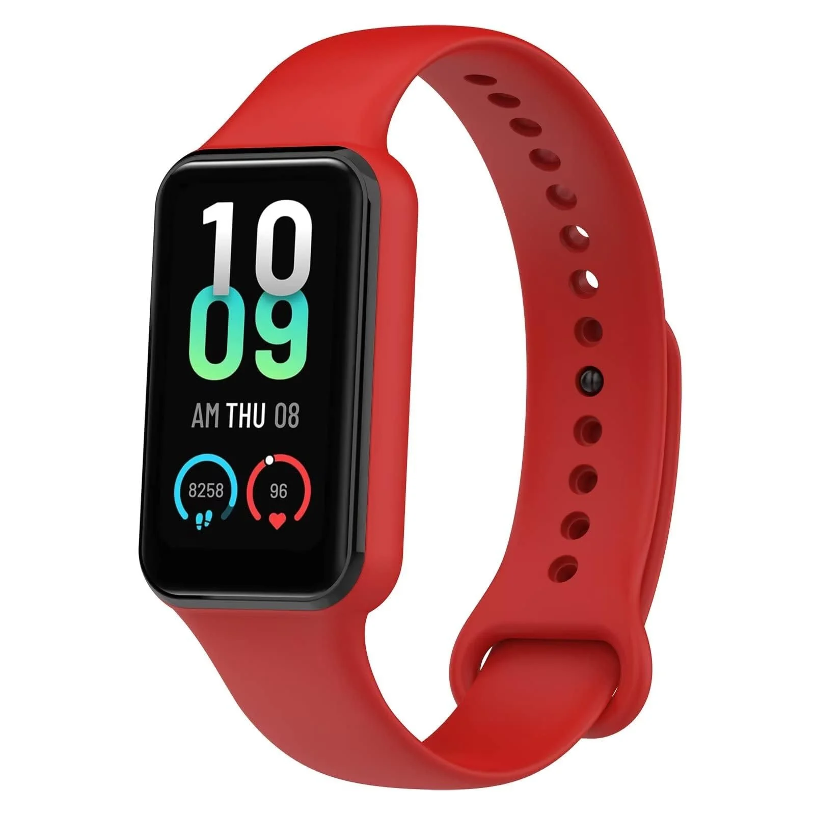 Dl3 Mobilak Sport Band Compatible With Amazfit Band 7 Fitness Tracker Replacement Strap Soft Silicone Wristband Bracelet For Amazfit Band7 (Red)