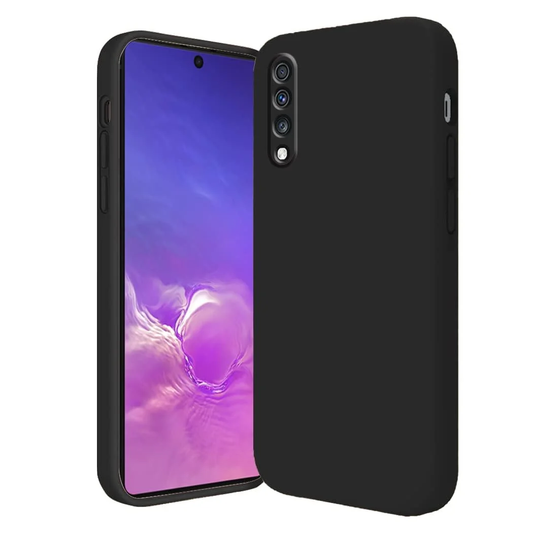 DL3 Mobilak Liquid Silicone Protective Case for Xiaomi Mi 9 Lite with Microfiber Lining and Shockproof Design - Black